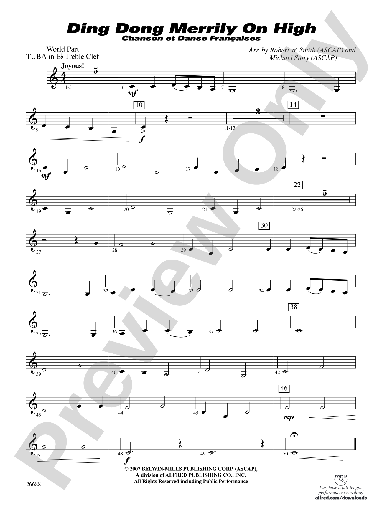 Ding Dong Merrily on High: (wp) E-flat Tuba T.C.