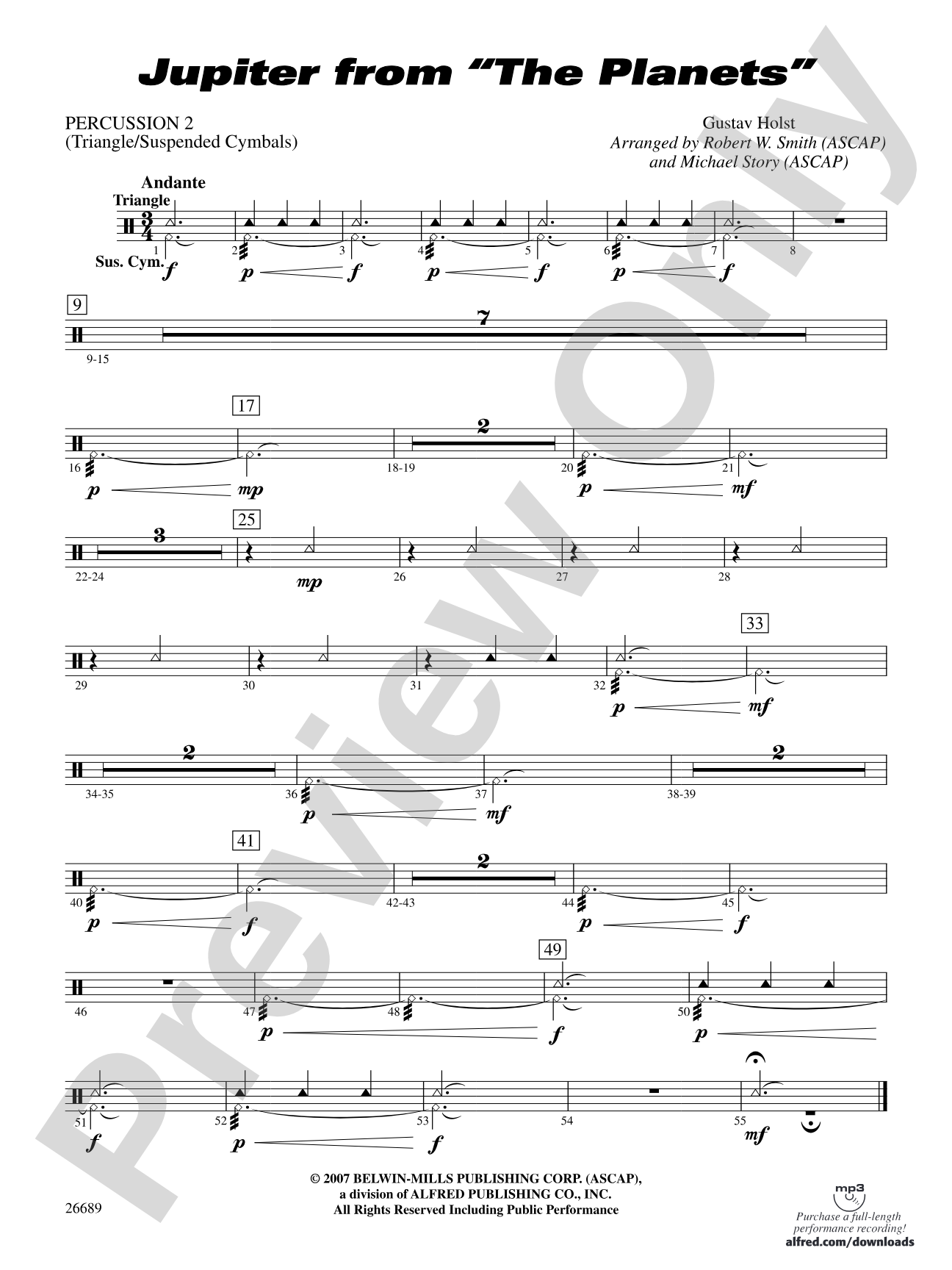 Jupiter (from The Planets): 2nd Percussion