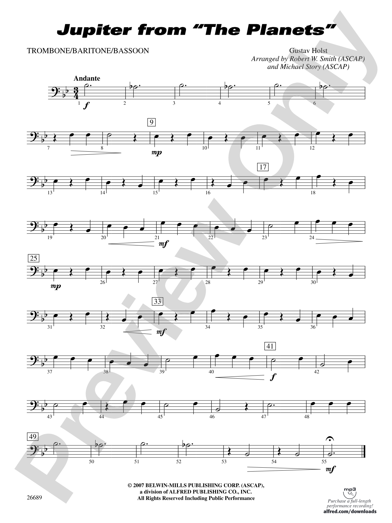 Jupiter (from The Planets): 1st Trombone