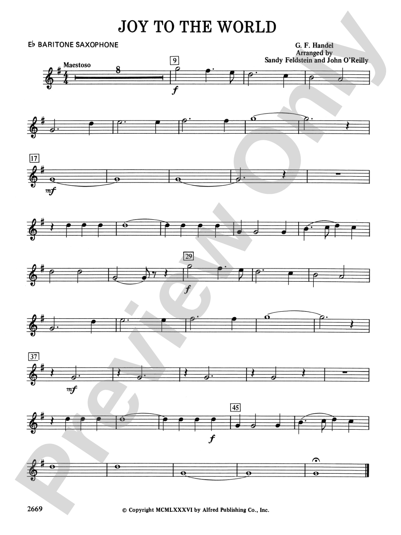 Joy to the World: E-flat Baritone Saxophone
