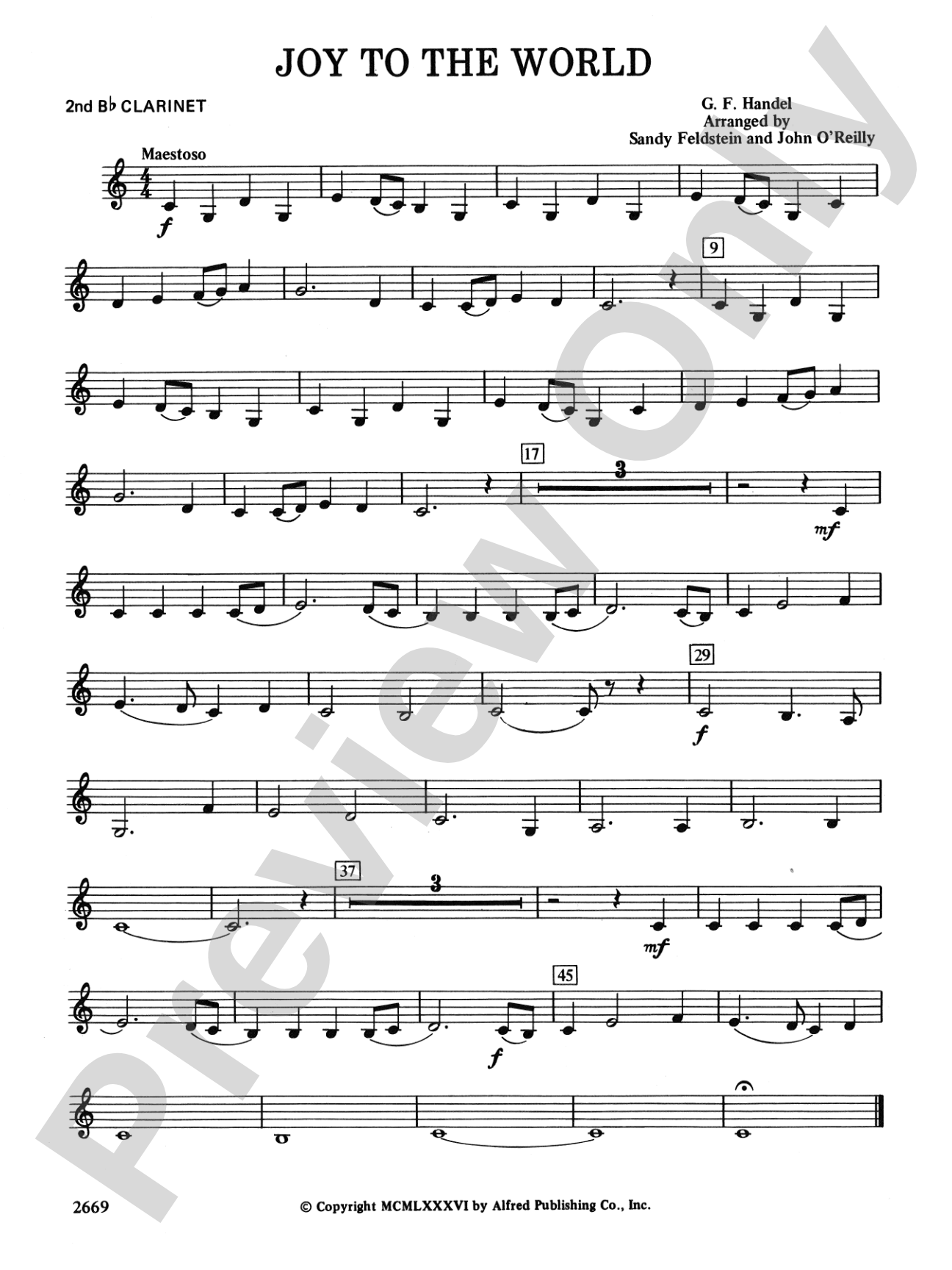 Joy to the World: 2nd B-flat Clarinet
