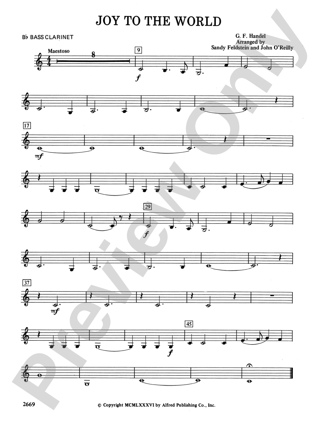 Joy to the World: B-flat Bass Clarinet