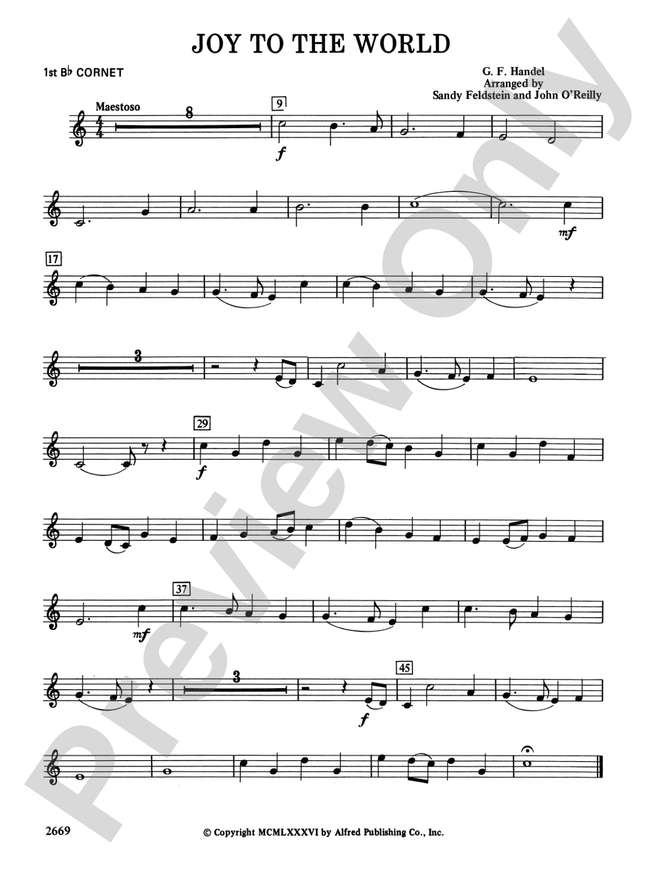 Joy to the World: 1st B-flat Cornet
