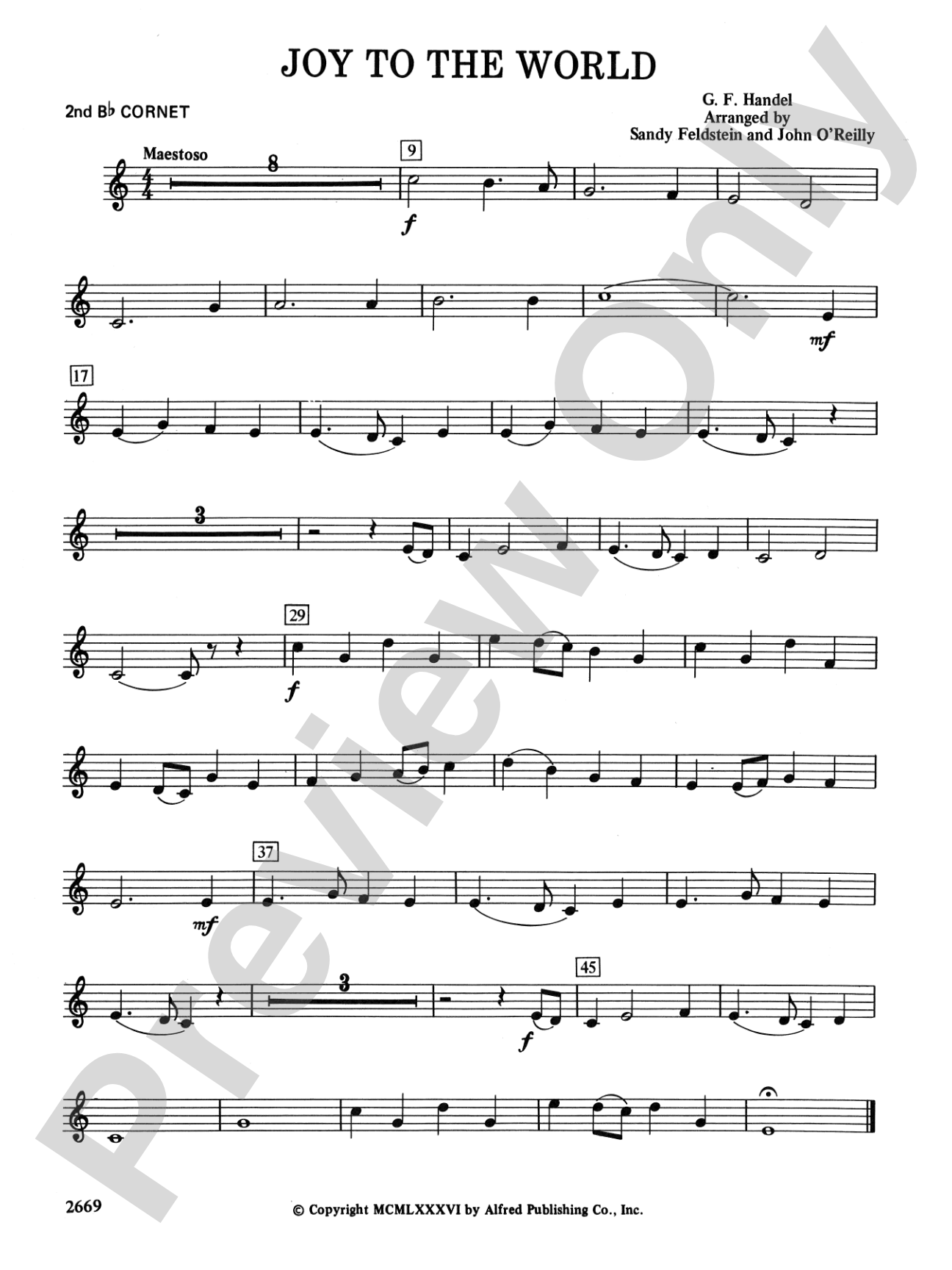 Joy to the World: 2nd B-flat Cornet