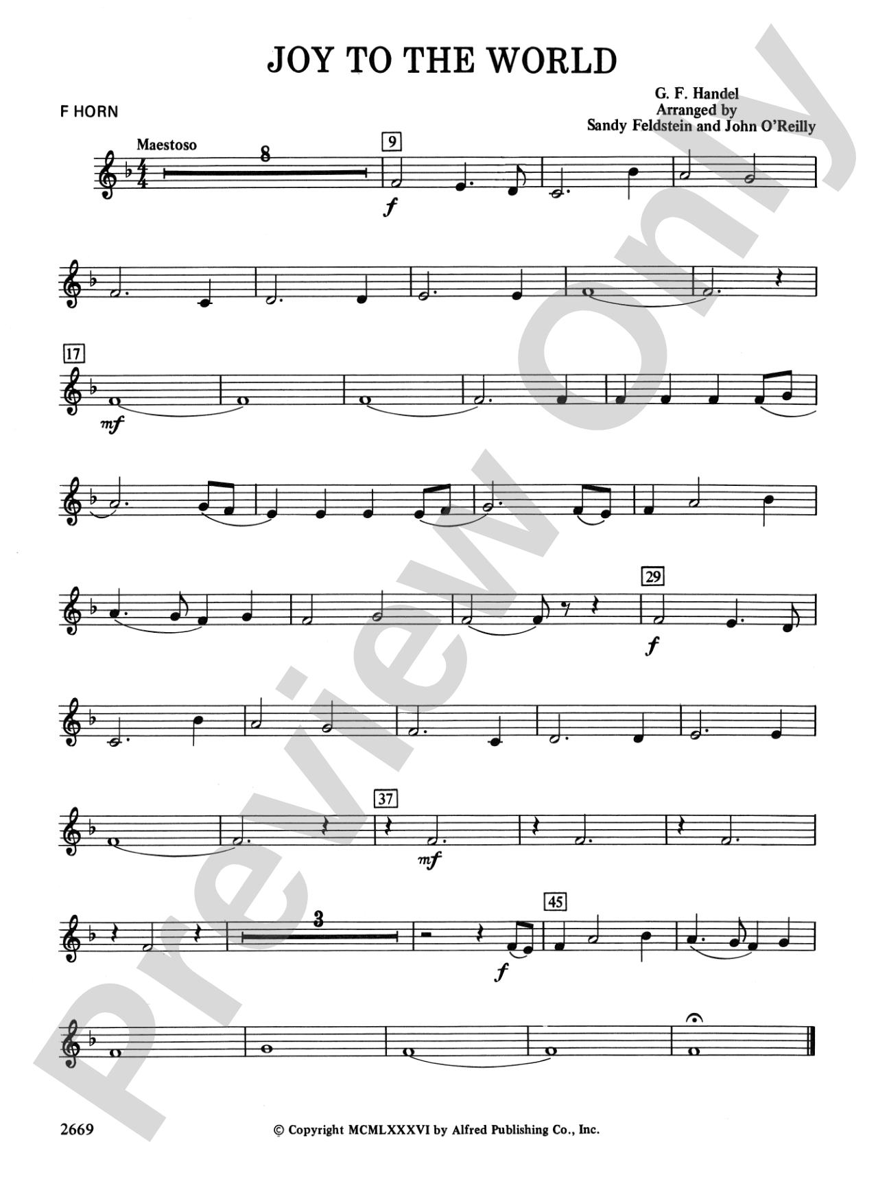 Joy to the World: 1st F Horn