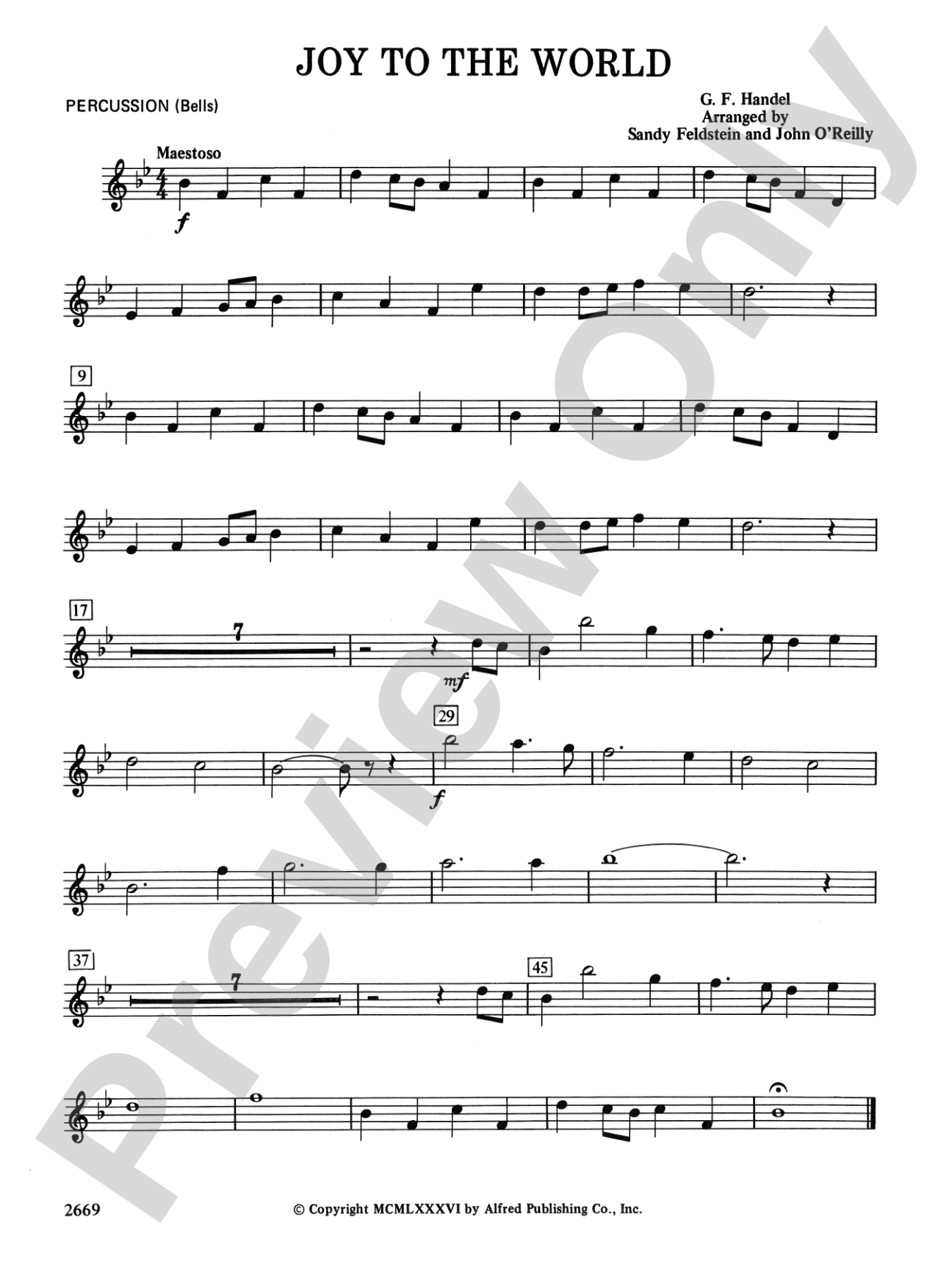 Joy to the World: 1st Percussion