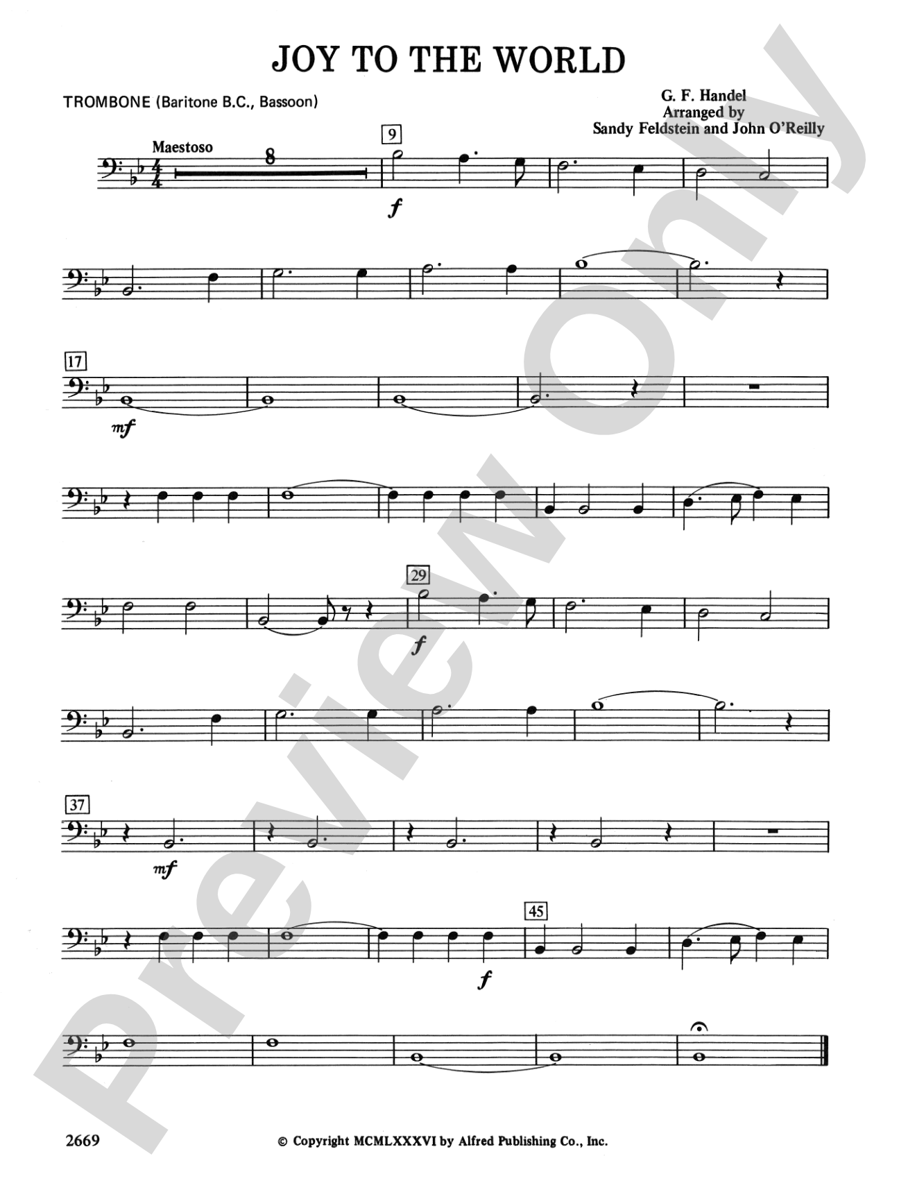Joy to the World: 1st Trombone
