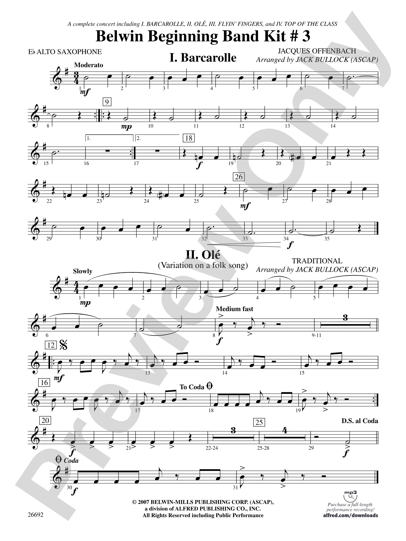 Belwin Beginning Band Kit #3: E-flat Alto Saxophone