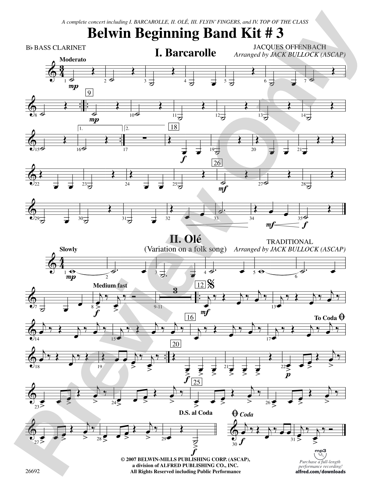 Belwin Beginning Band Kit #3: B-flat Bass Clarinet