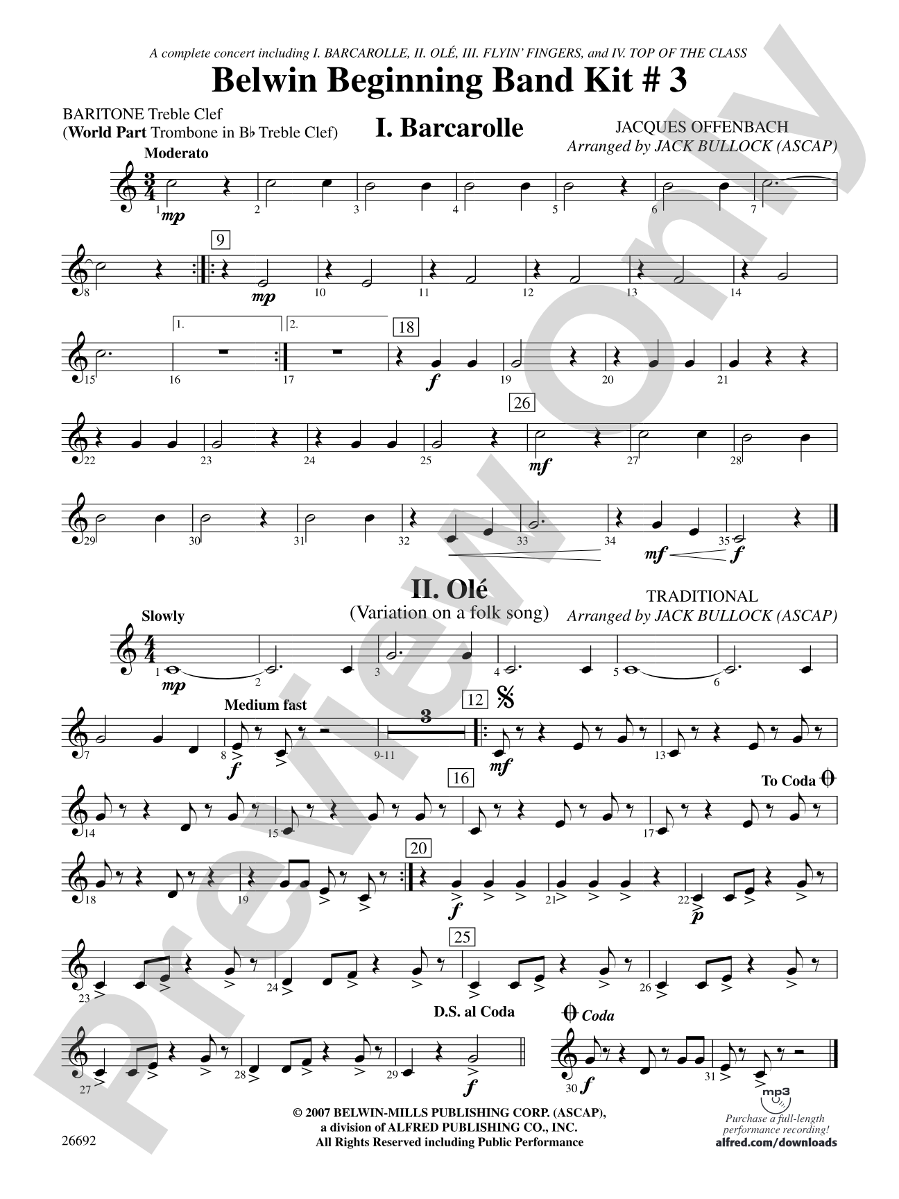 Belwin Beginning Band Kit #3: Baritone T.C.