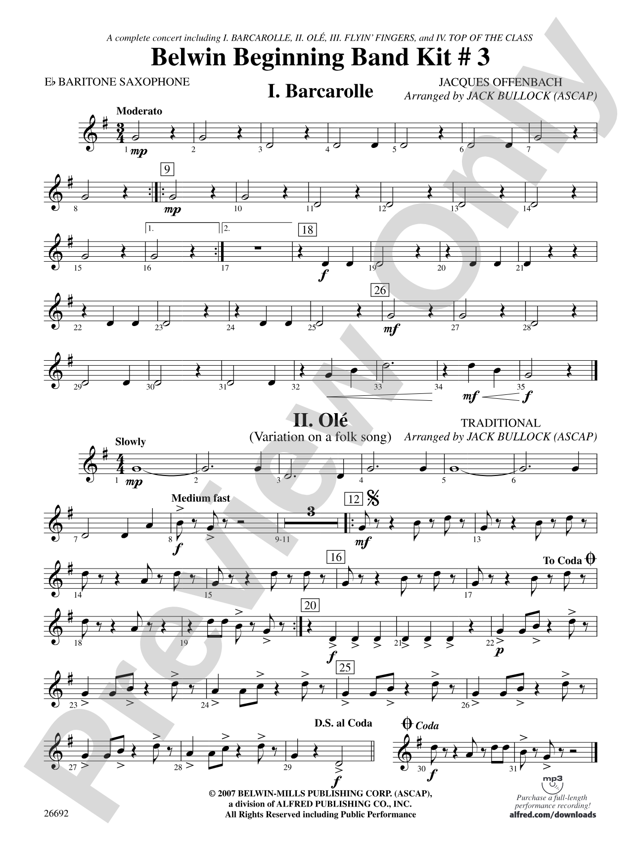 Belwin Beginning Band Kit #3: E-flat Baritone Saxophone