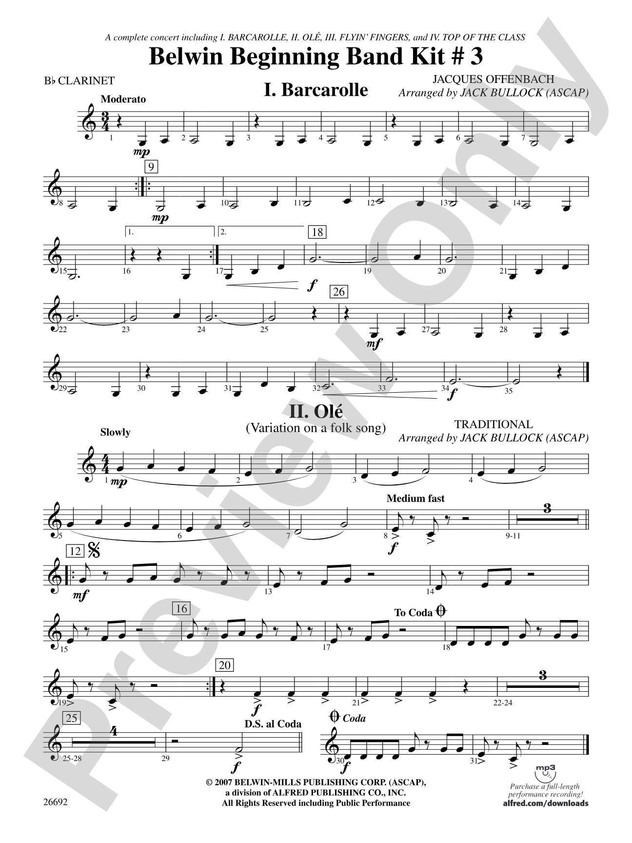 Belwin Beginning Band Kit #3: 1st B-flat Clarinet