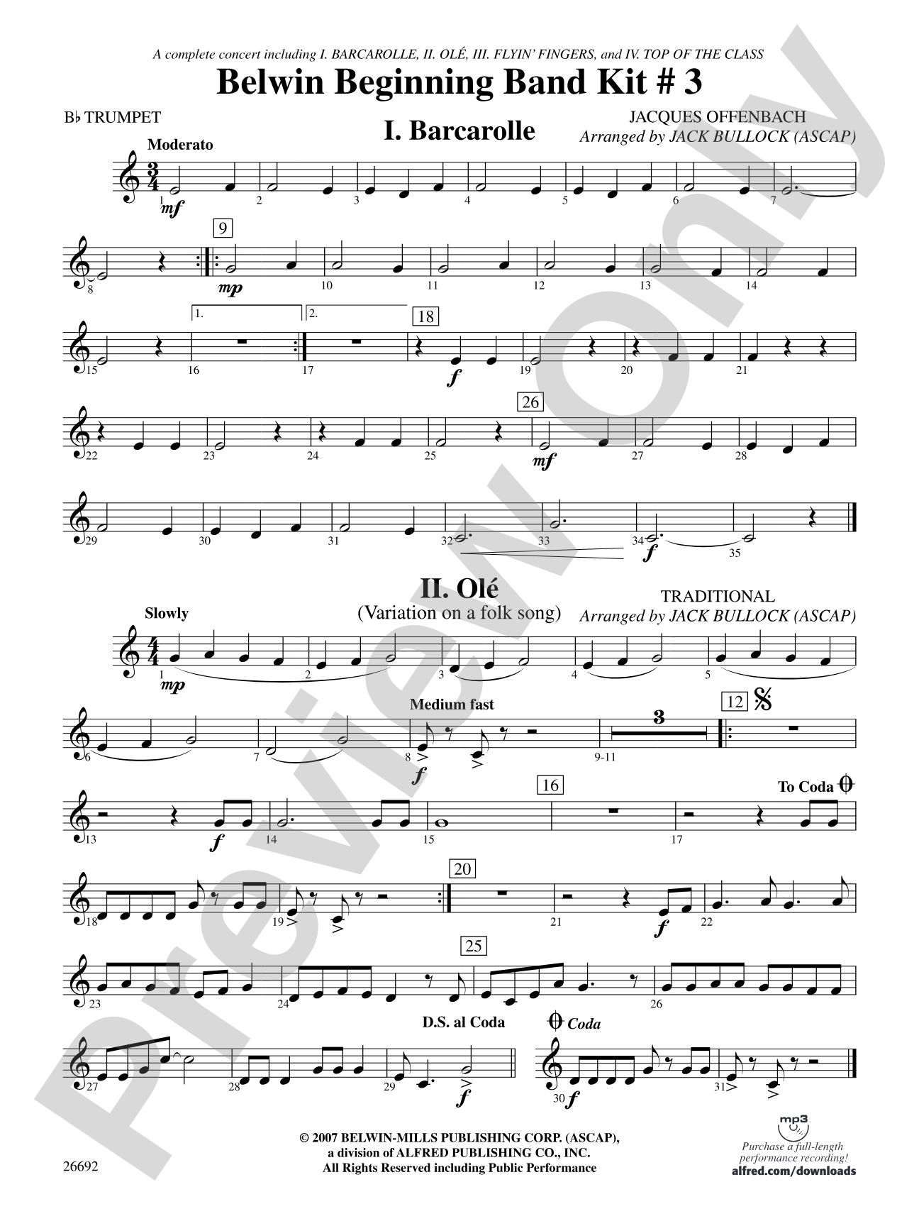 Belwin Beginning Band Kit #3: 1st B-flat Trumpet