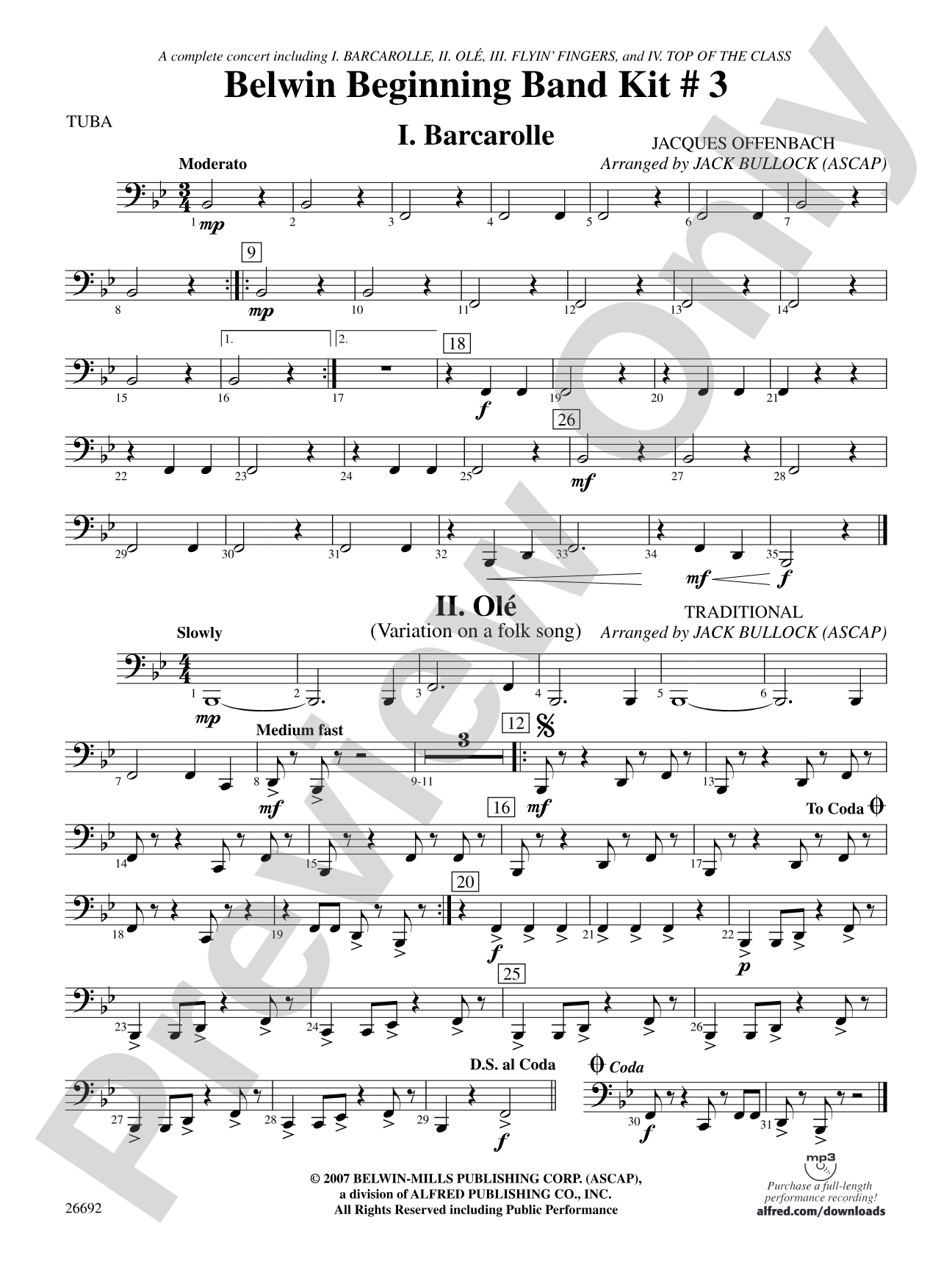 Belwin Beginning Band Kit #3: Tuba
