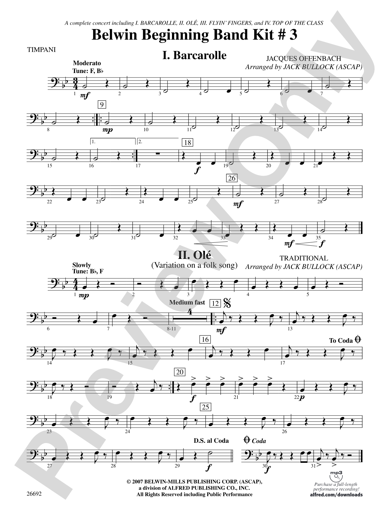 Belwin Beginning Band Kit #3: Timpani
