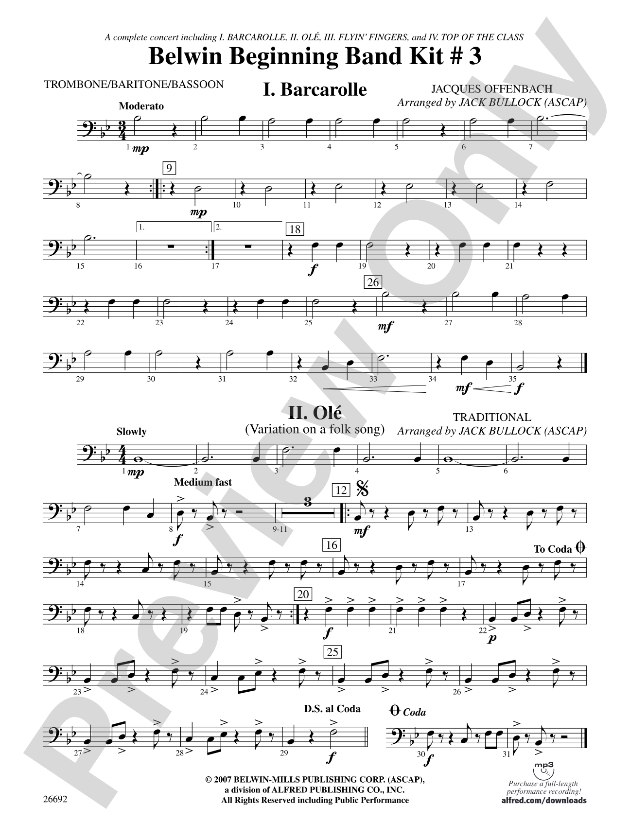 Belwin Beginning Band Kit #3: 1st Trombone