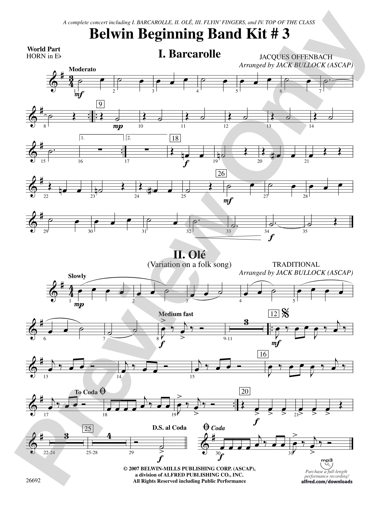 Belwin Beginning Band Kit #3: (wp) 1st Horn in E-flat