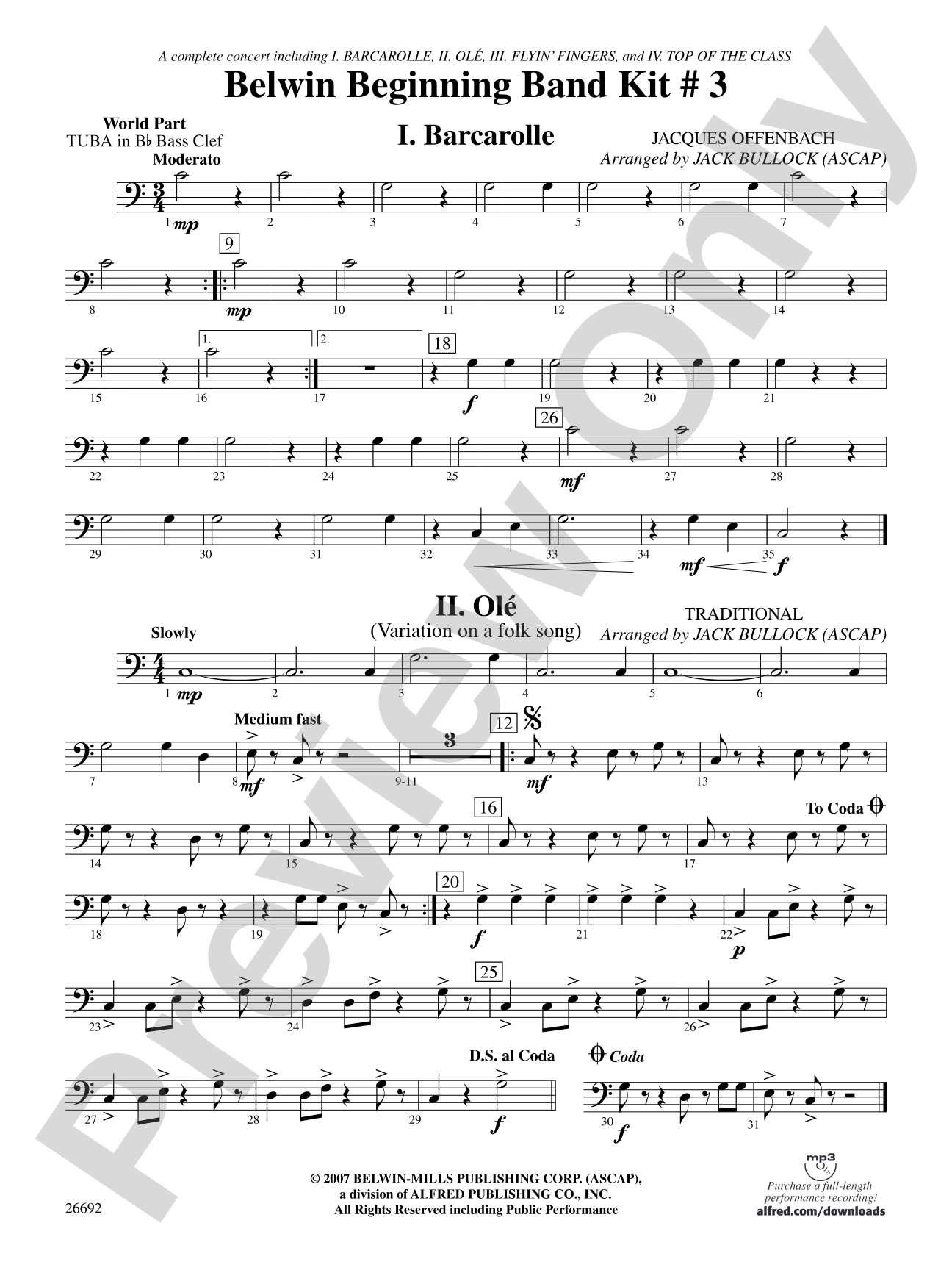 Belwin Beginning Band Kit #3: (wp) B-flat Tuba B.C.
