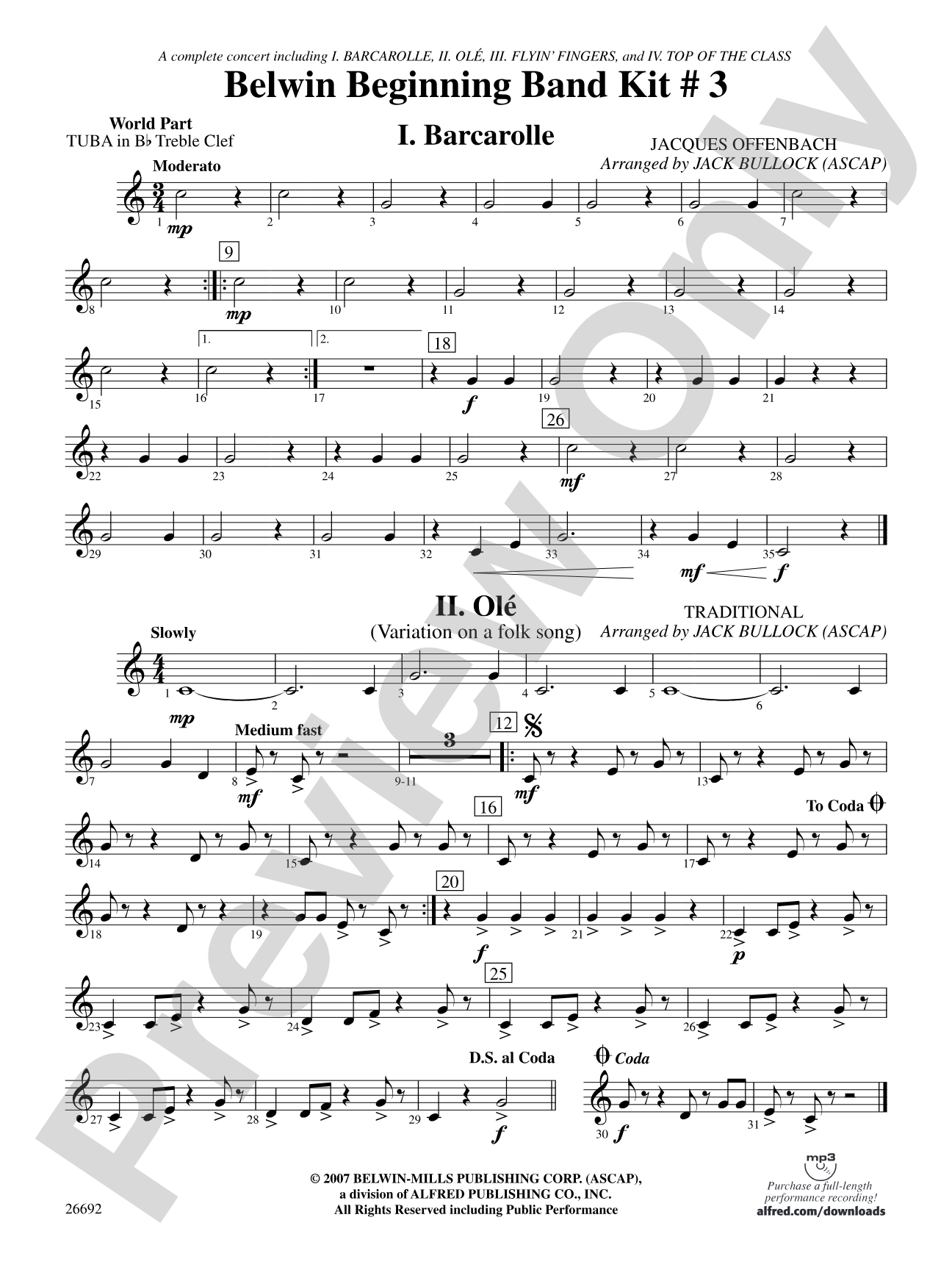 Belwin Beginning Band Kit #3: (wp) B-flat Tuba T.C.