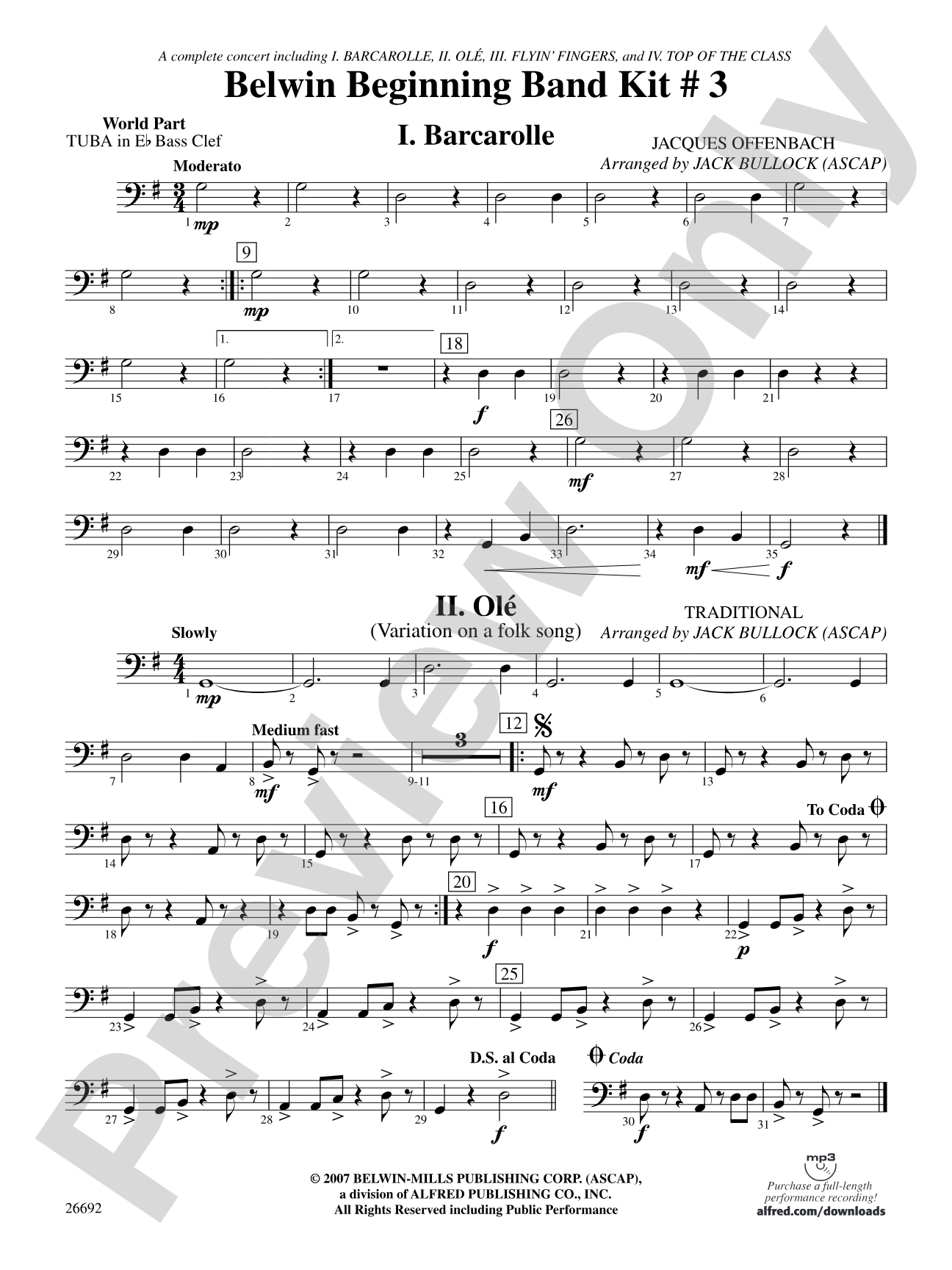 Belwin Beginning Band Kit #3: (wp) E-flat Tuba B.C.