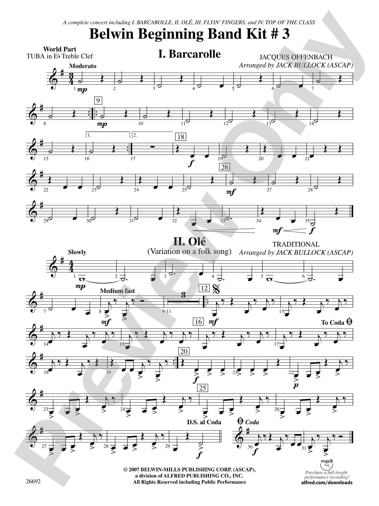 Belwin Beginning Band Kit #3: (wp) E-flat Tuba T.C.