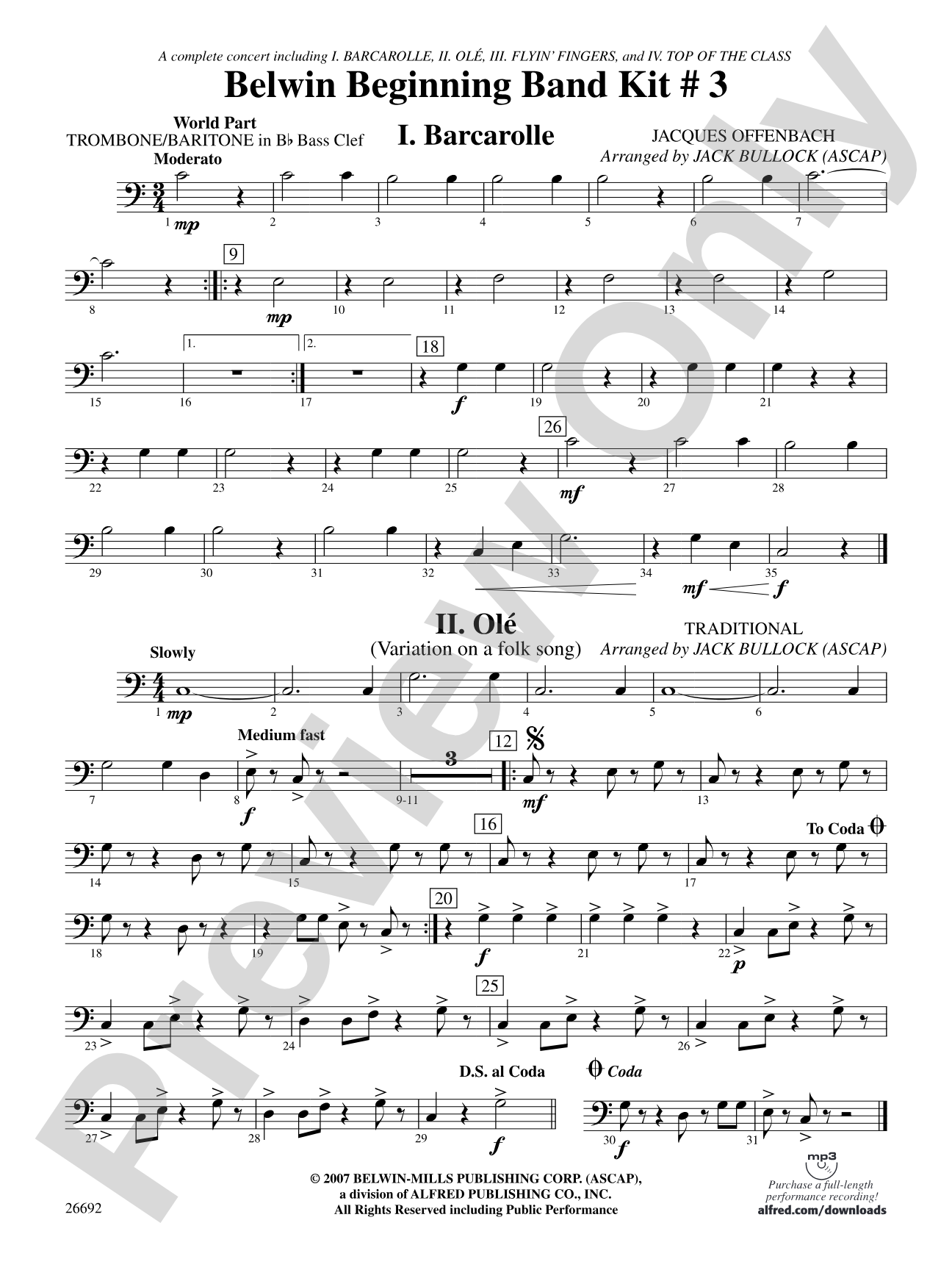 Belwin Beginning Band Kit #3: (wp) 1st B-flat Trombone B.C.