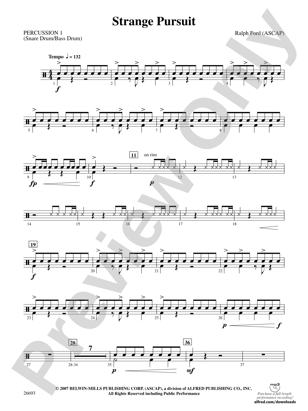 Strange Pursuit: 1st Percussion