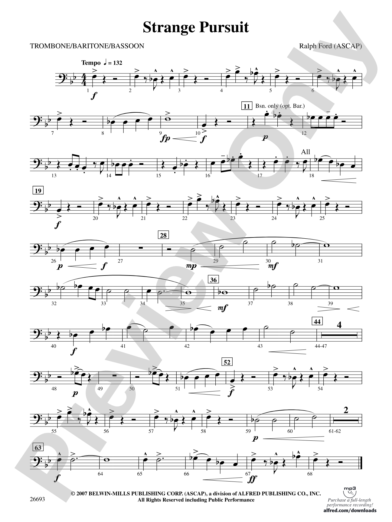 Strange Pursuit: 1st Trombone