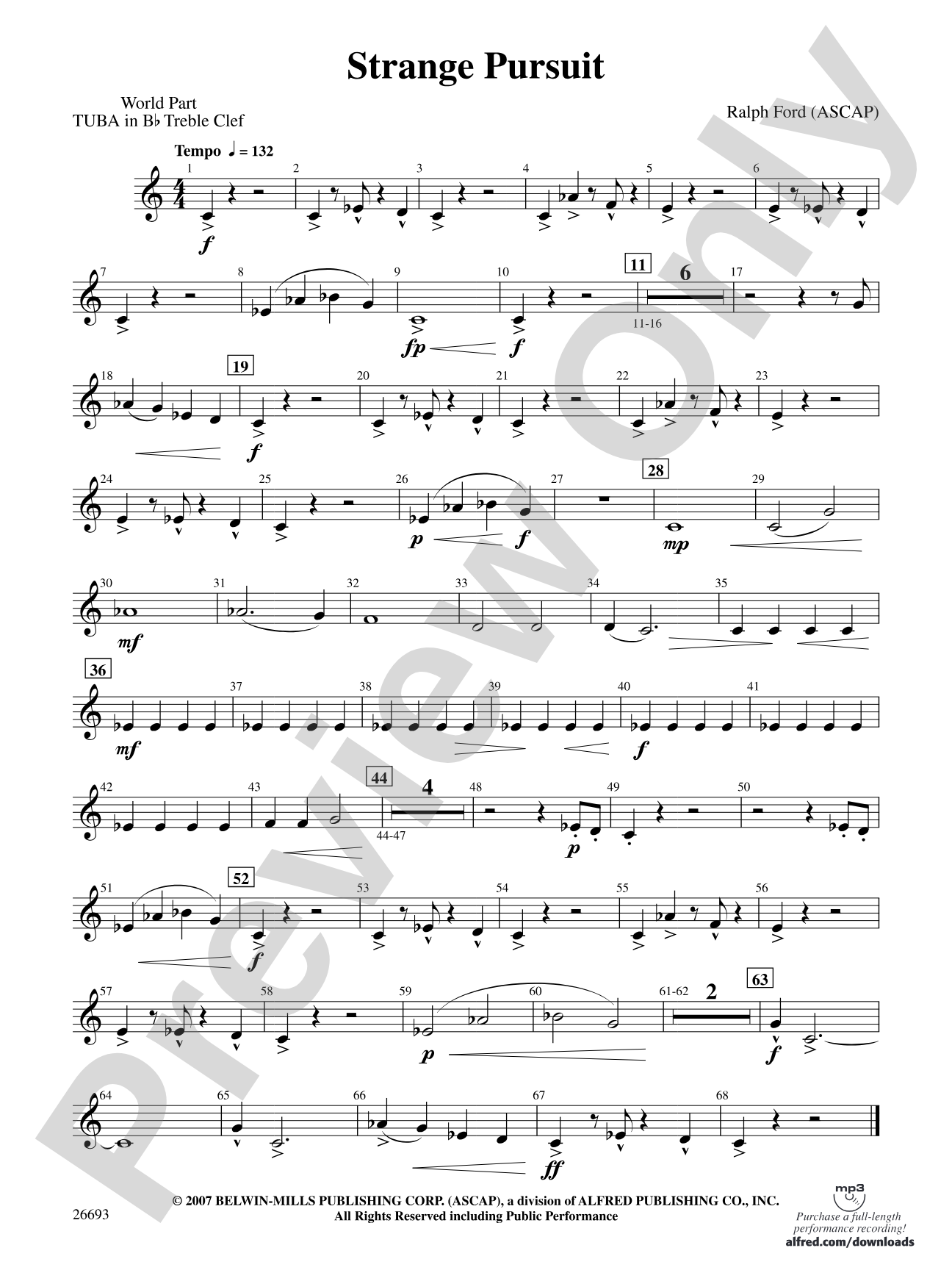 Strange Pursuit: (wp) B-flat Tuba T.C.