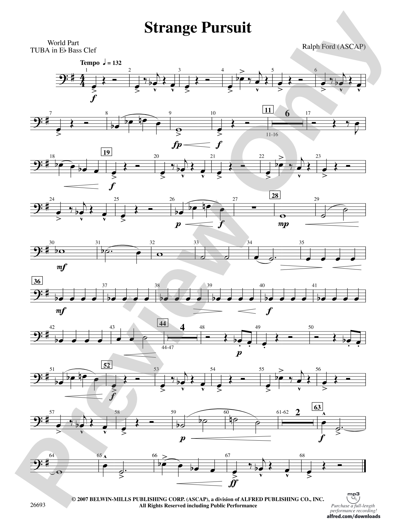Strange Pursuit: (wp) E-flat Tuba B.C.