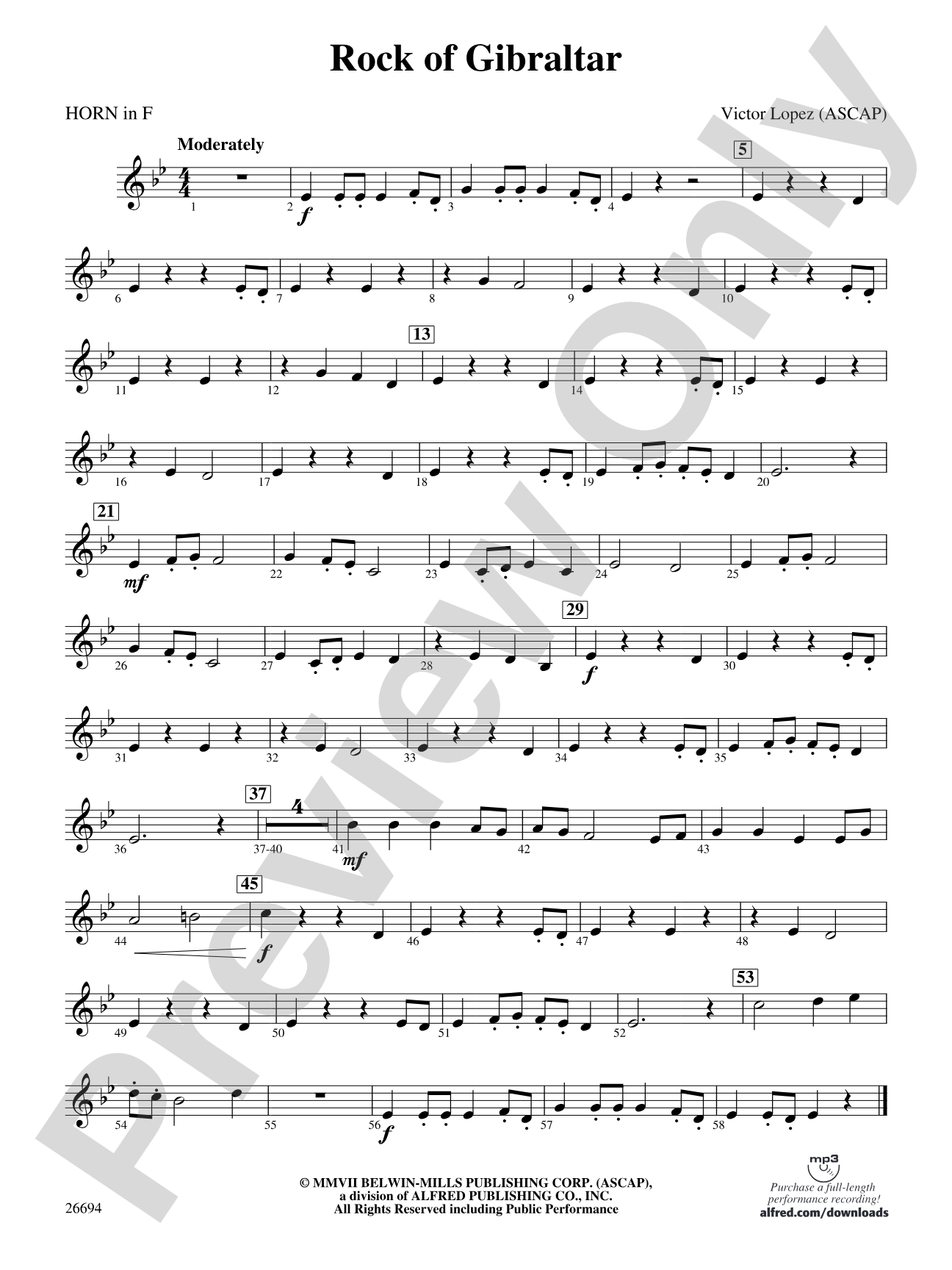 Rock of Gibraltar: 1st F Horn