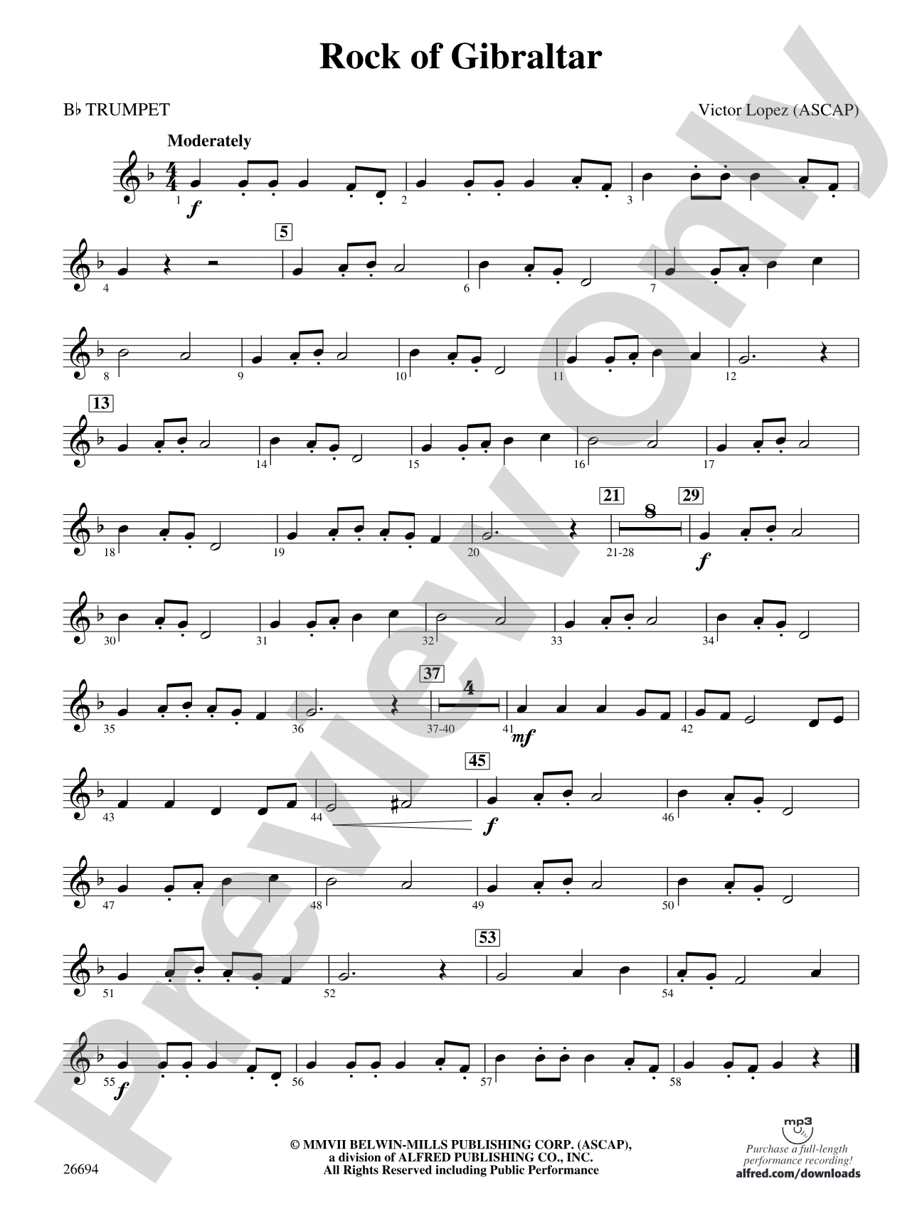 Rock of Gibraltar: 1st B-flat Trumpet