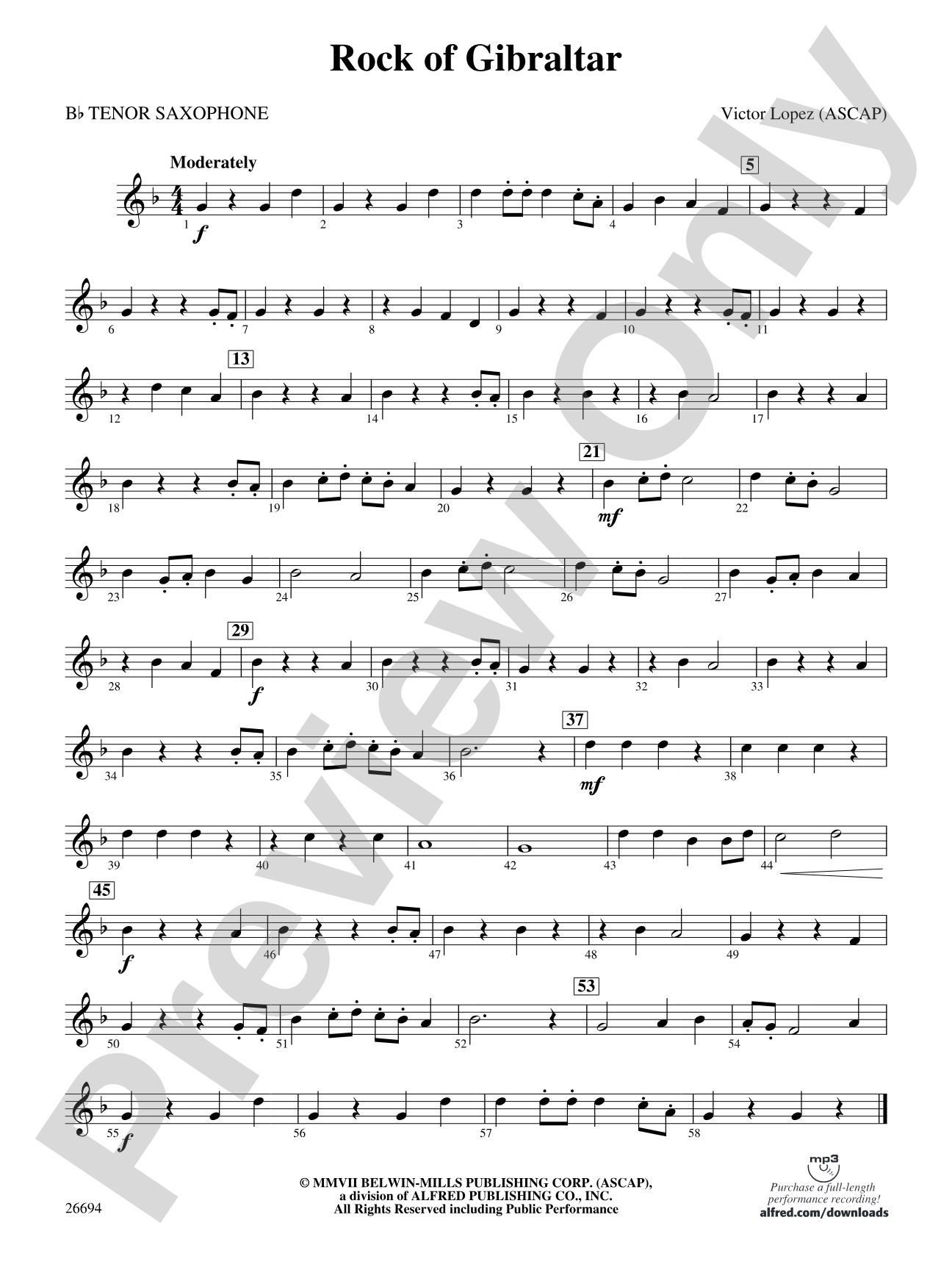 Rock of Gibraltar: B-flat Tenor Saxophone