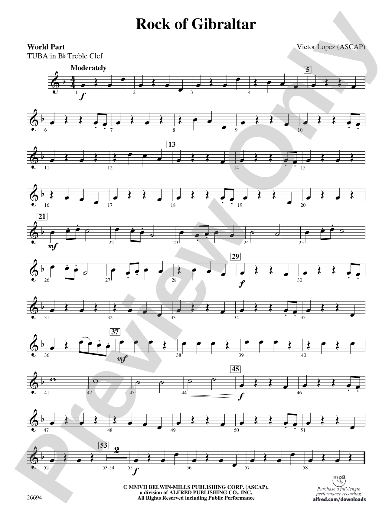 Rock of Gibraltar: (wp) B-flat Tuba T.C.