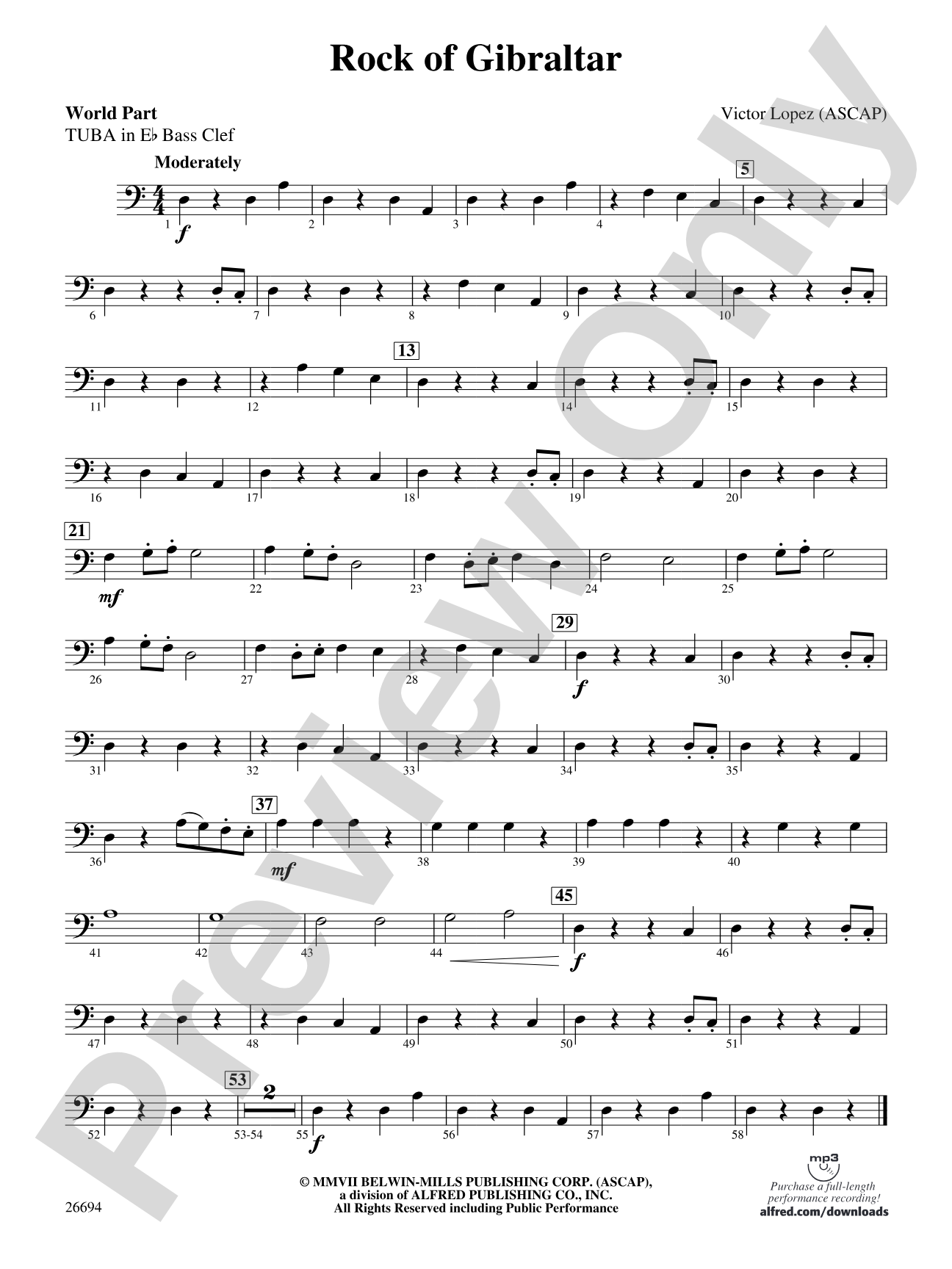 Rock of Gibraltar: (wp) E-flat Tuba B.C.