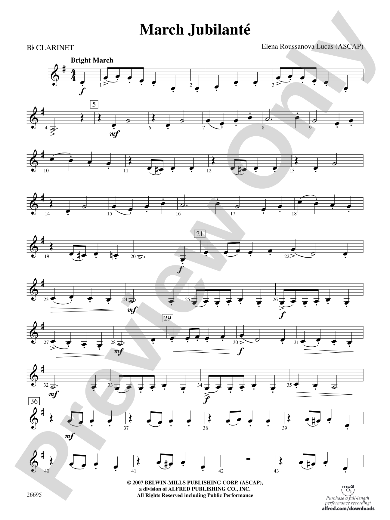 March Jubilante: 1st B-flat Clarinet