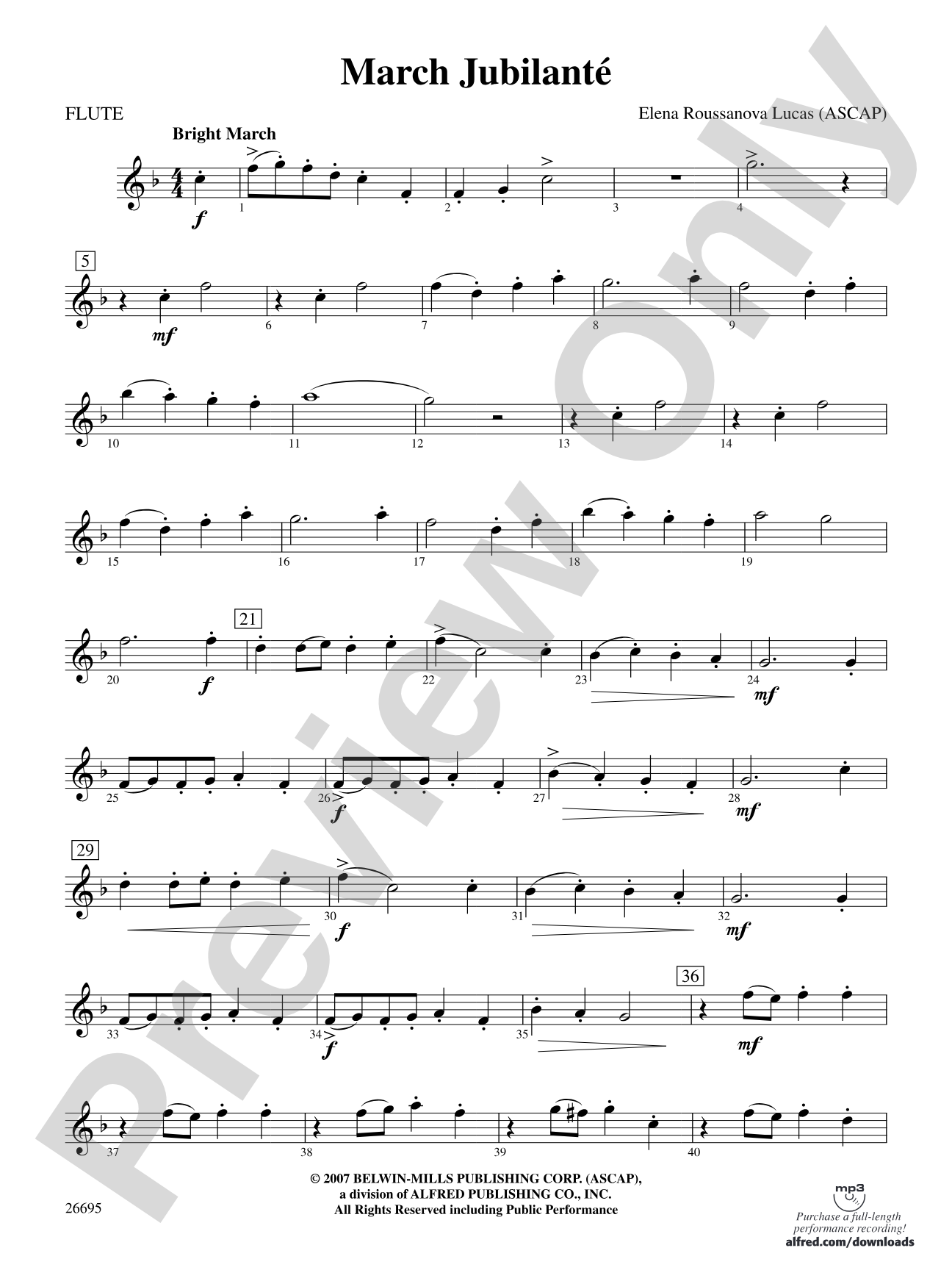 March Jubilante: Flute