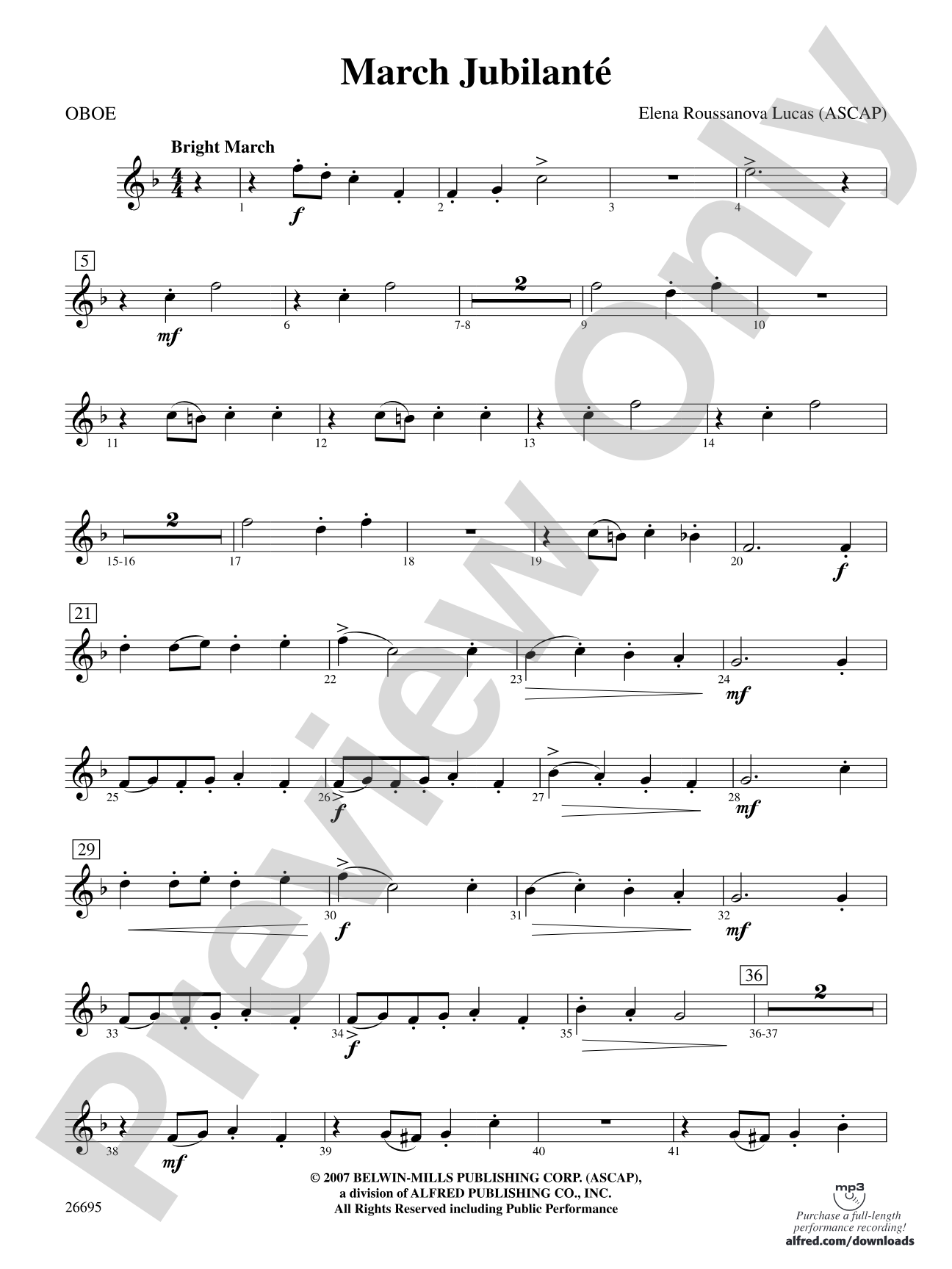 March Jubilante: Oboe