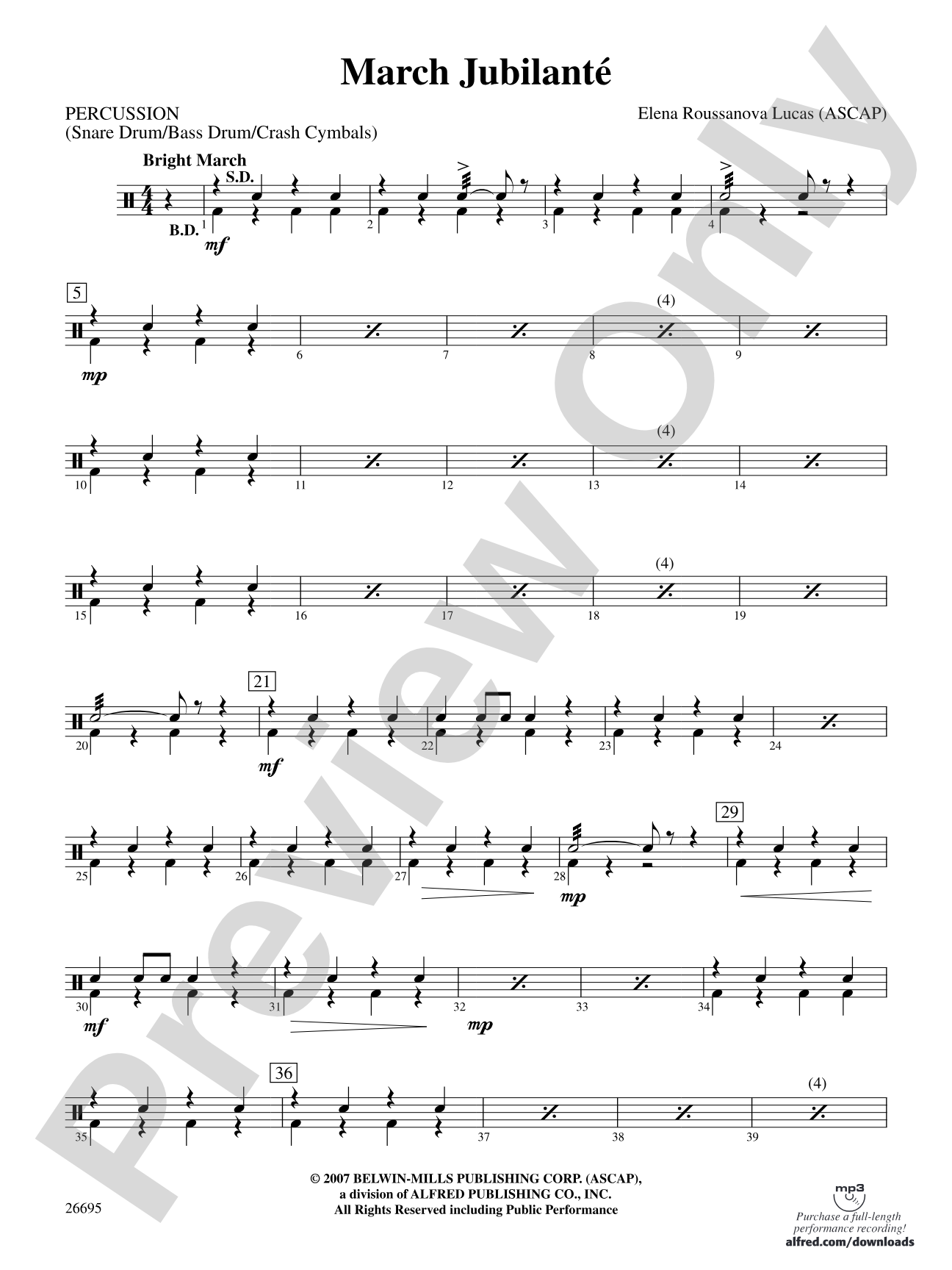 March Jubilante: 1st Percussion
