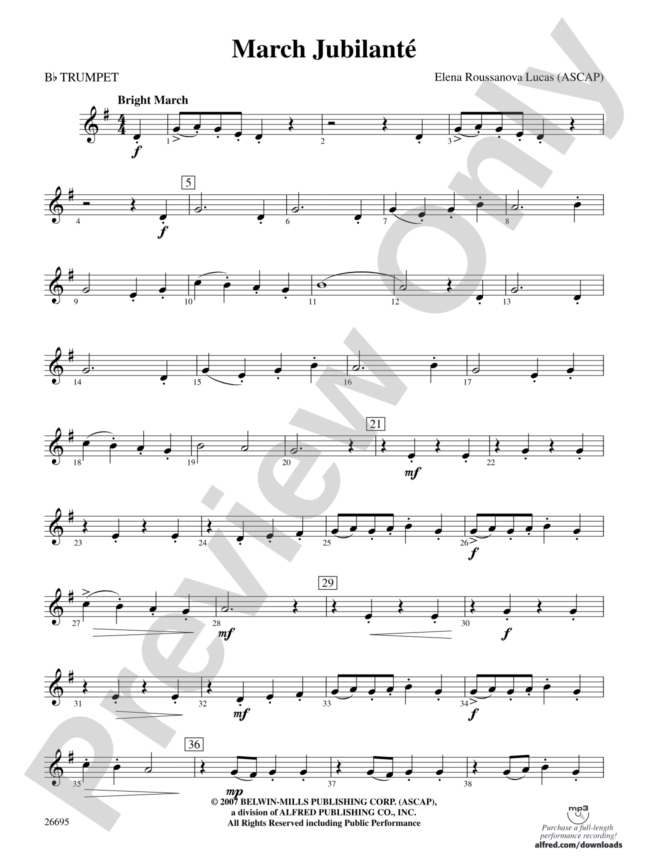 March Jubilante: 1st B-flat Trumpet