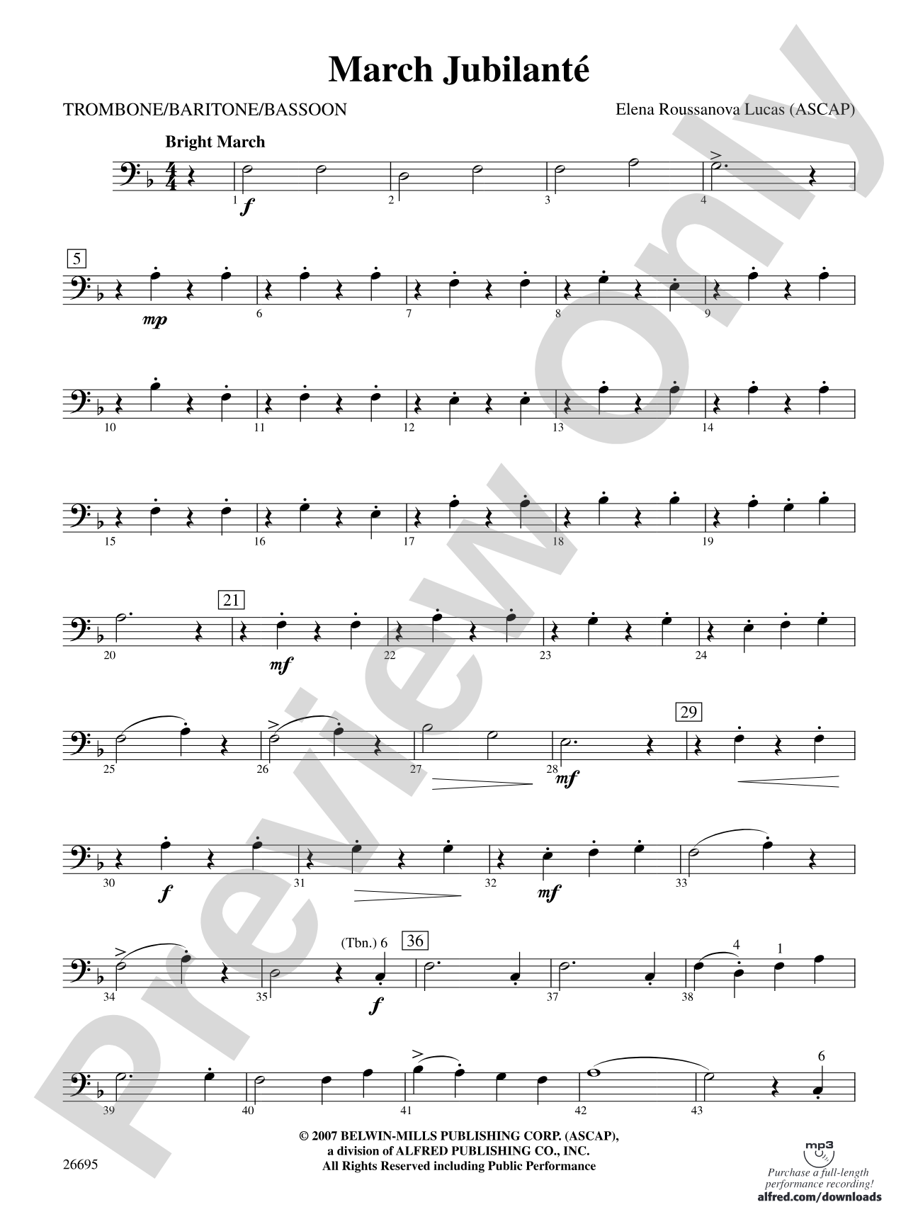March Jubilante: 1st Trombone