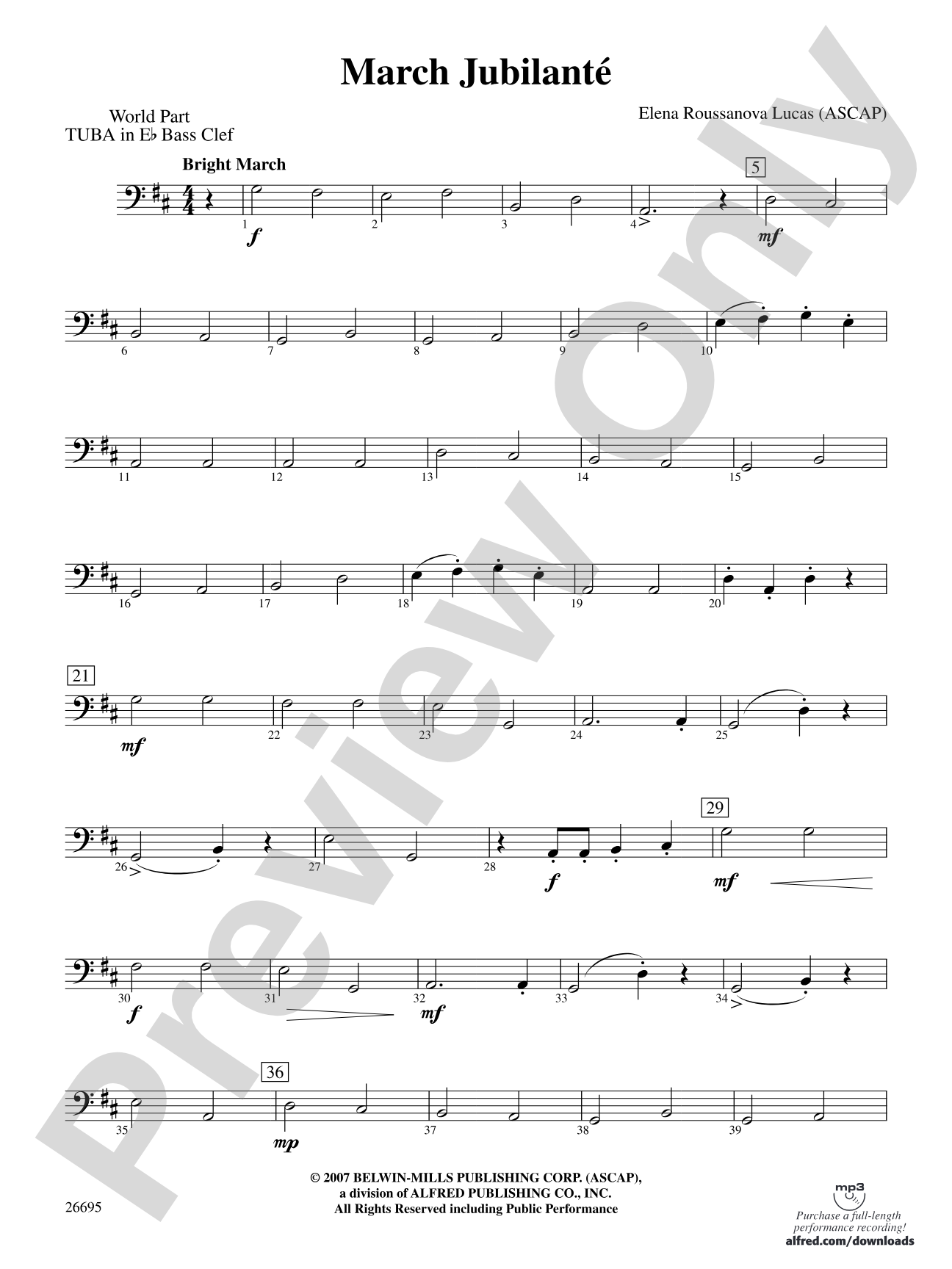 March Jubilante: (wp) E-flat Tuba B.C.
