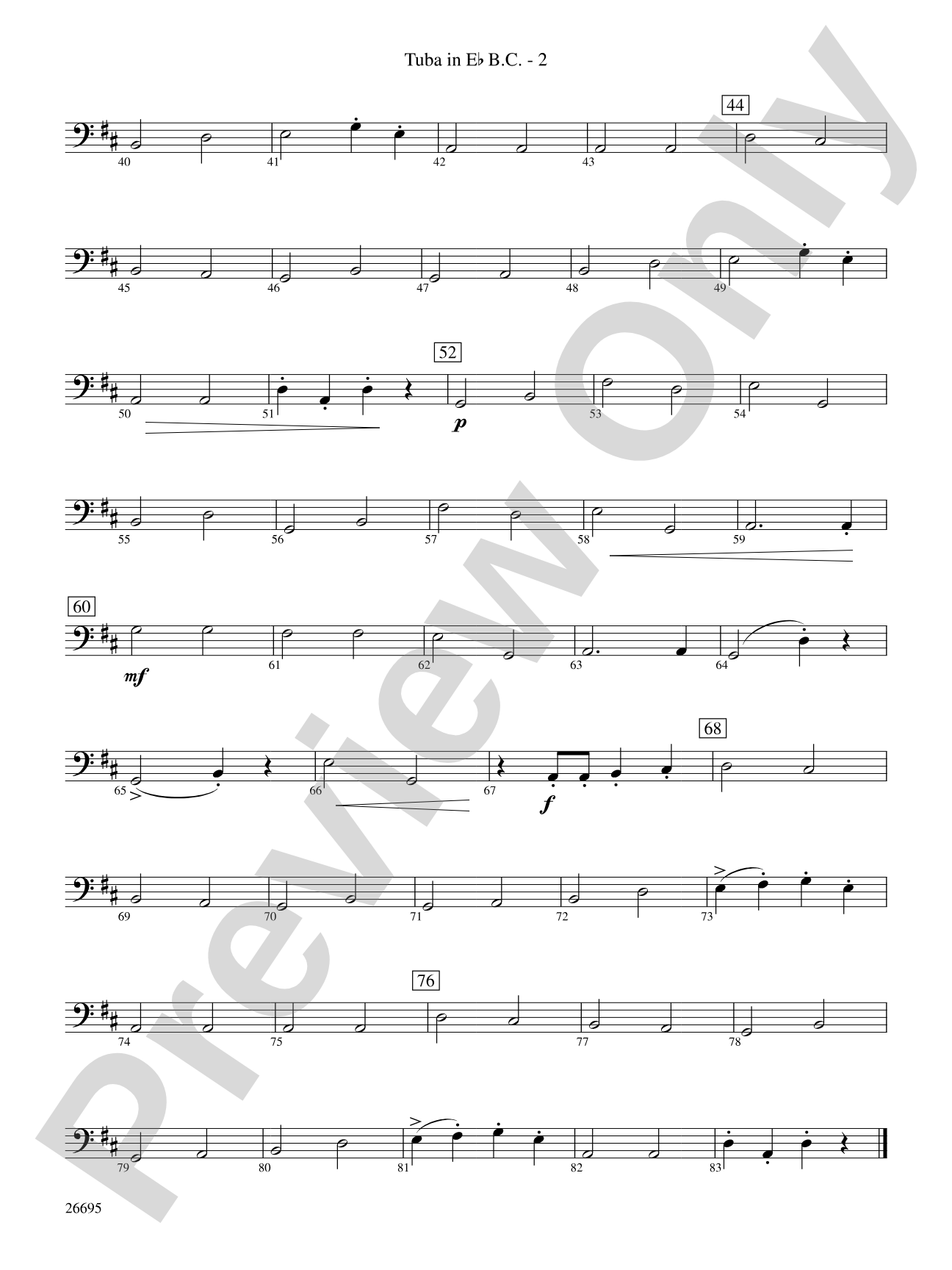March Jubilante: (wp) E-flat Tuba B.C.