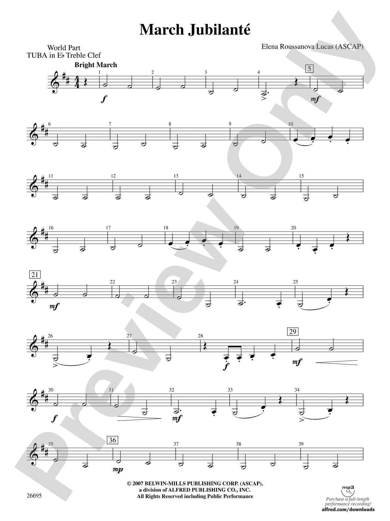 March Jubilante: (wp) E-flat Tuba T.C.