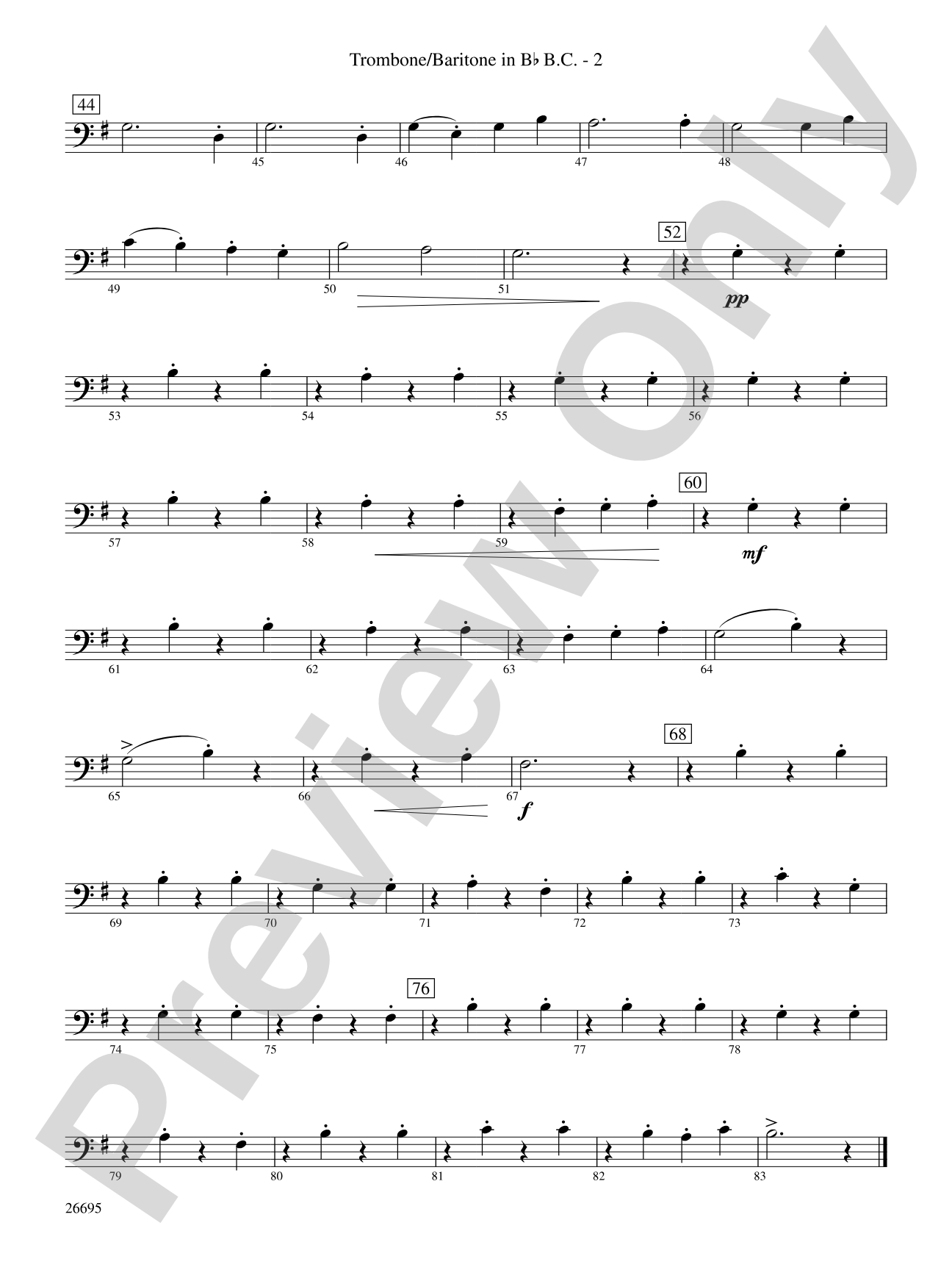 March Jubilante: (wp) 1st B-flat Trombone B.C.