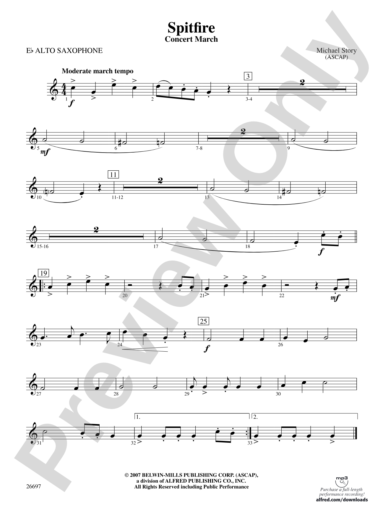 Spitfire: E-flat Alto Saxophone