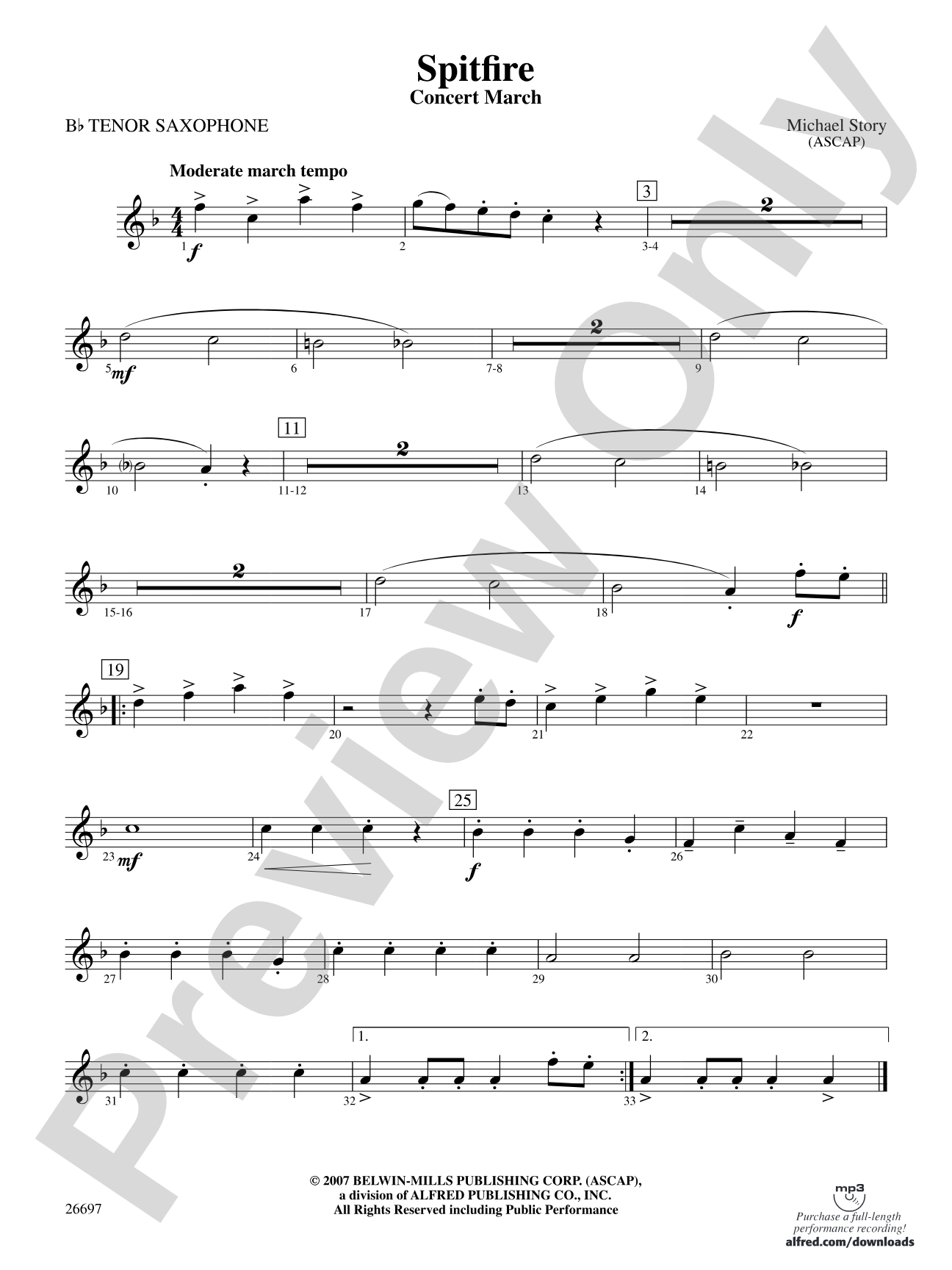 Spitfire: B-flat Tenor Saxophone