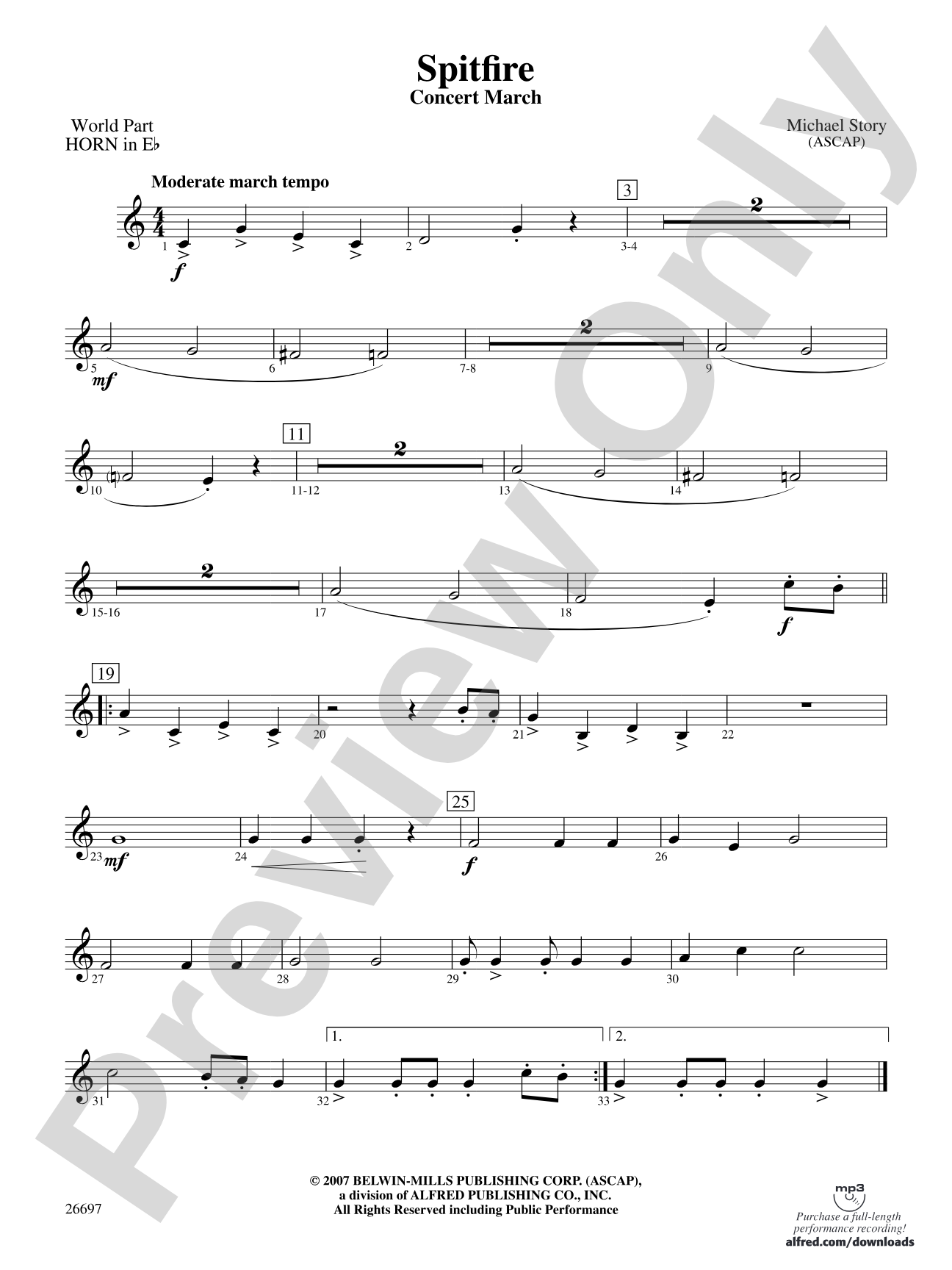 Spitfire: (wp) 1st Horn in E-flat