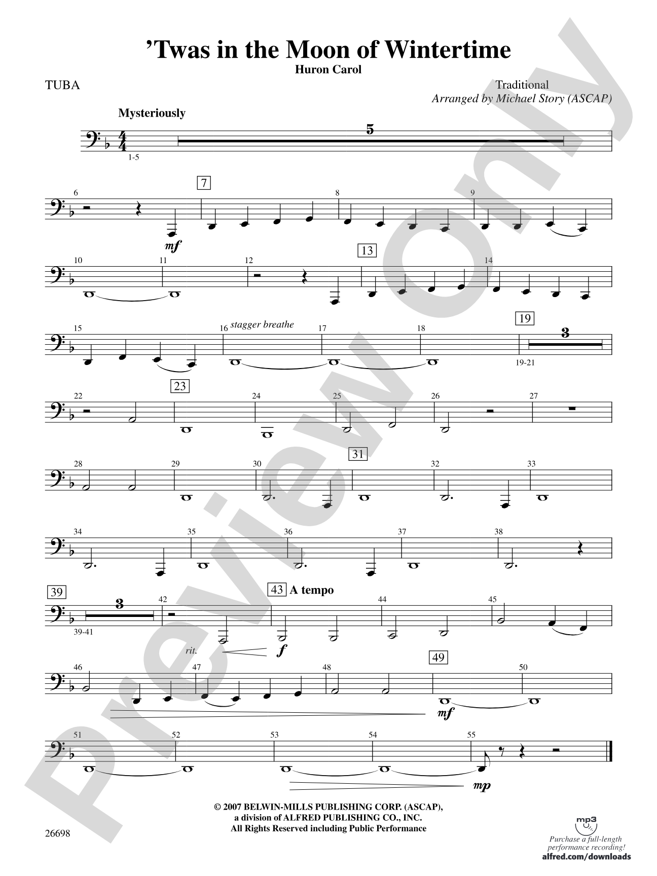 'Twas in the Moon of Wintertime: Tuba