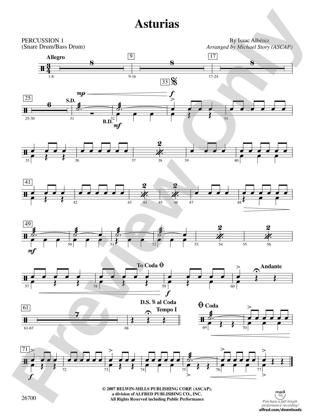 Asturias: 1st Percussion